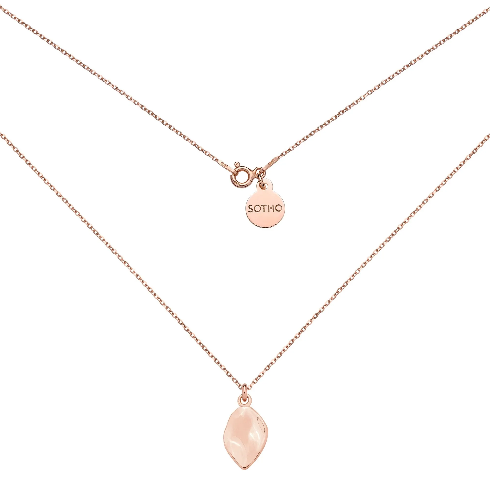 Naszyjnik z różowego złota z łezką : Długość - 70 cm