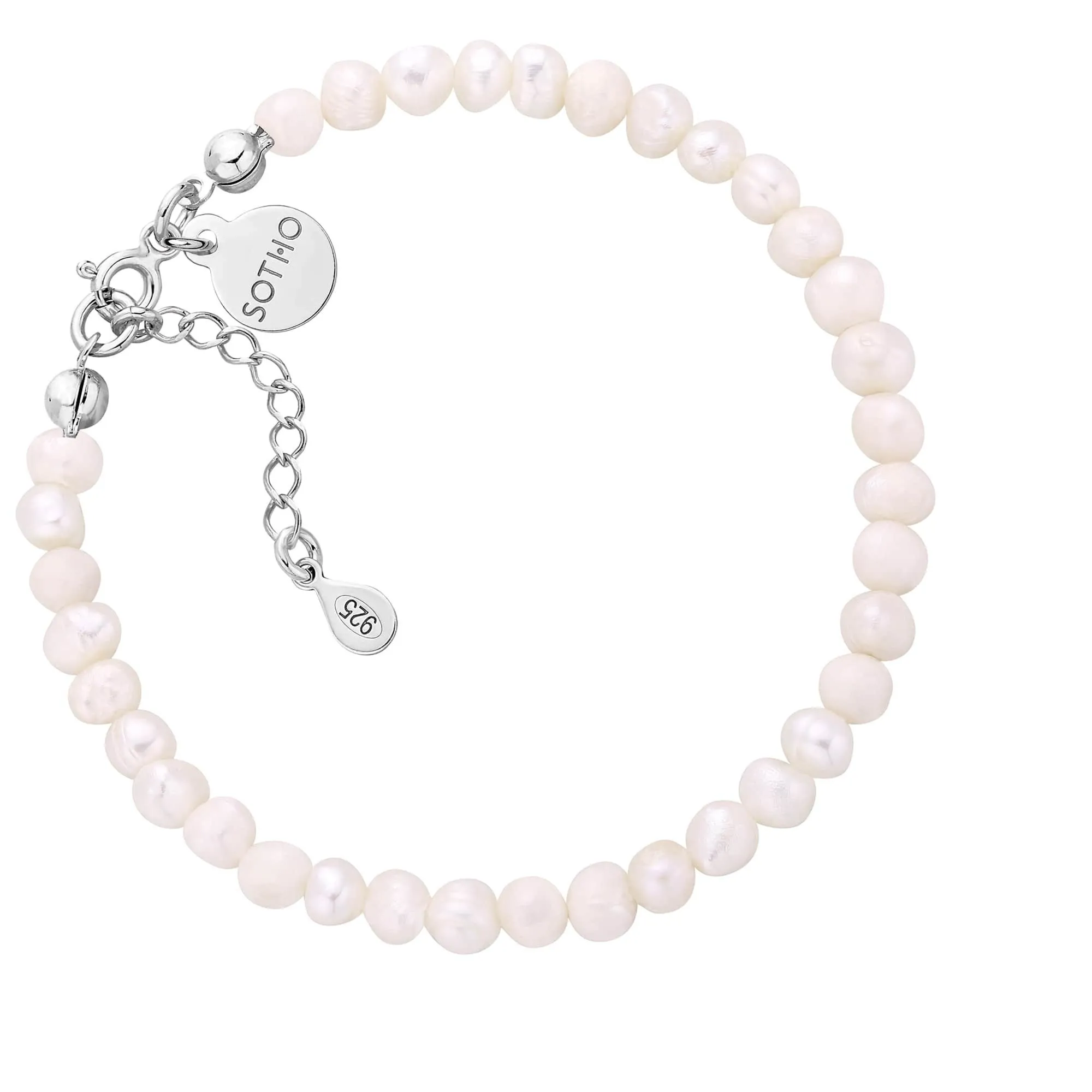 Srebrna bransoletka z pereł naturalnych