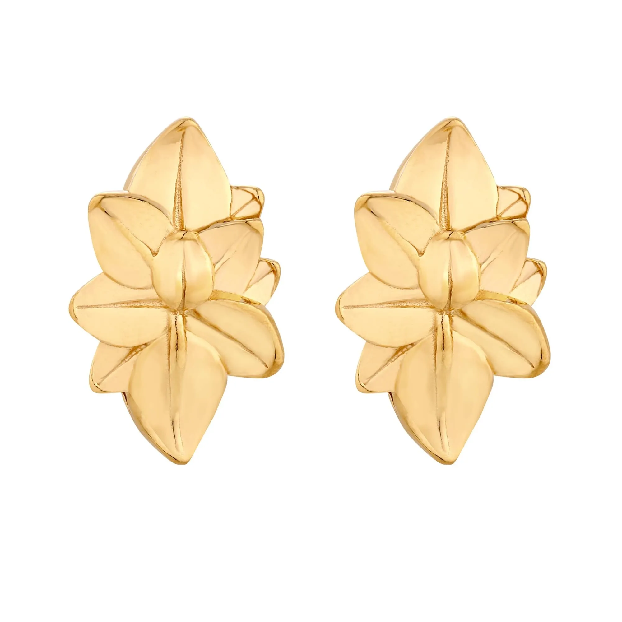 Złote kolczyki duże kwiaty