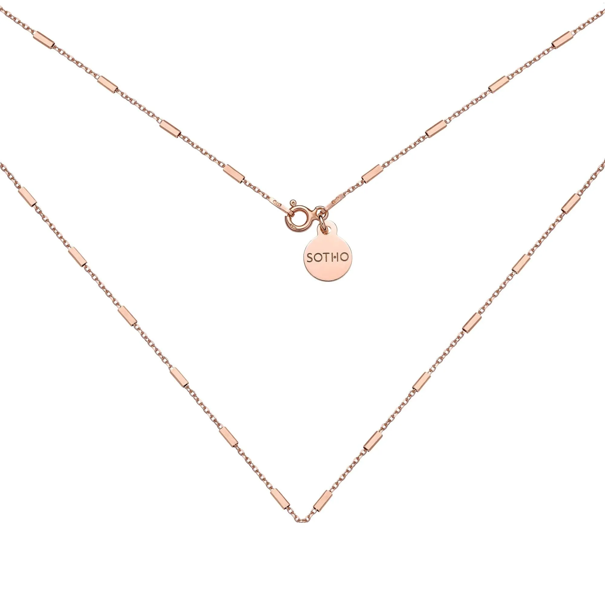 Naszyjnik łańcuszkowy z różowego złota : Długość - 45 cm