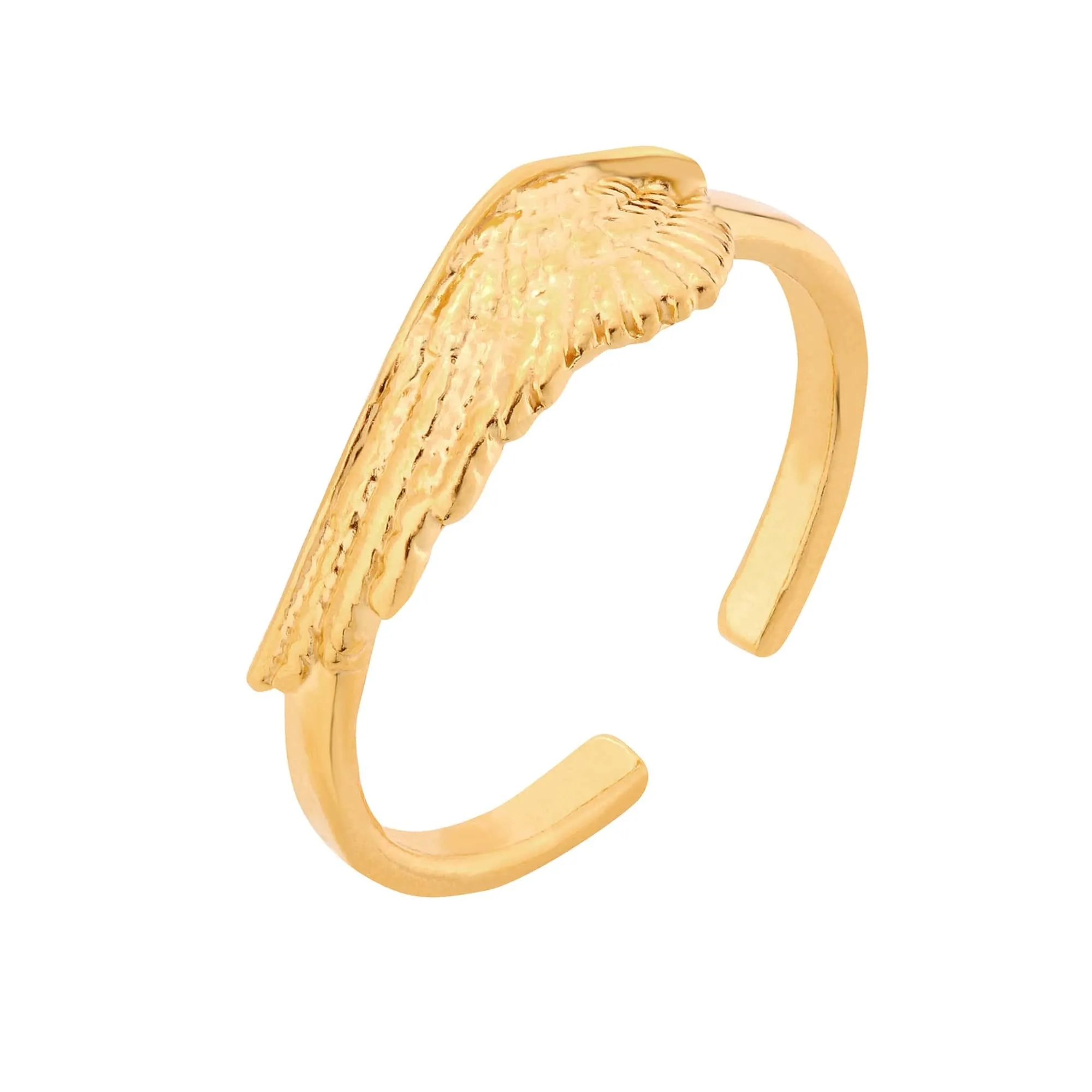 Złoty pierścionek ze skrzydłem