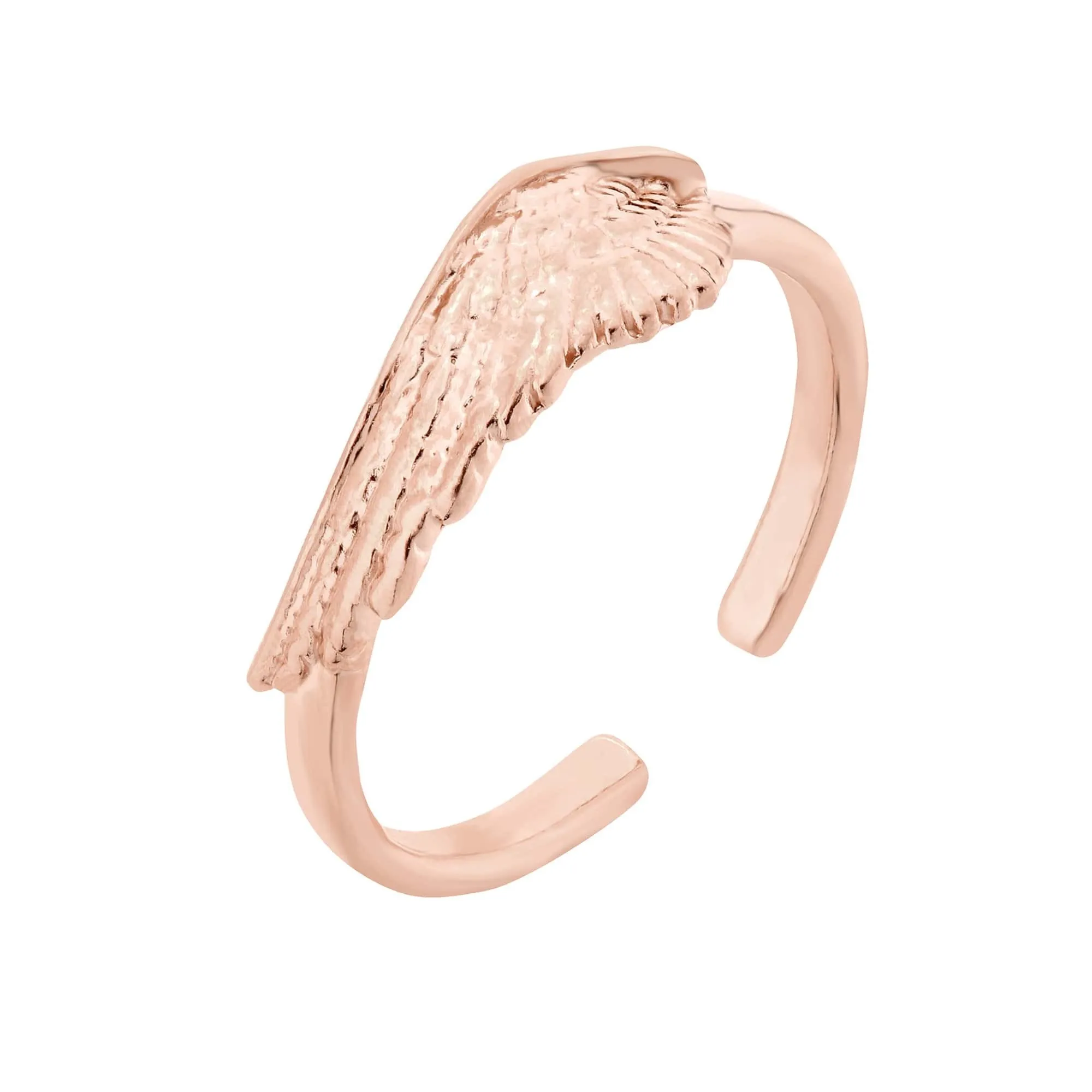 Pierścionek ze skrzydłem z różowego złota