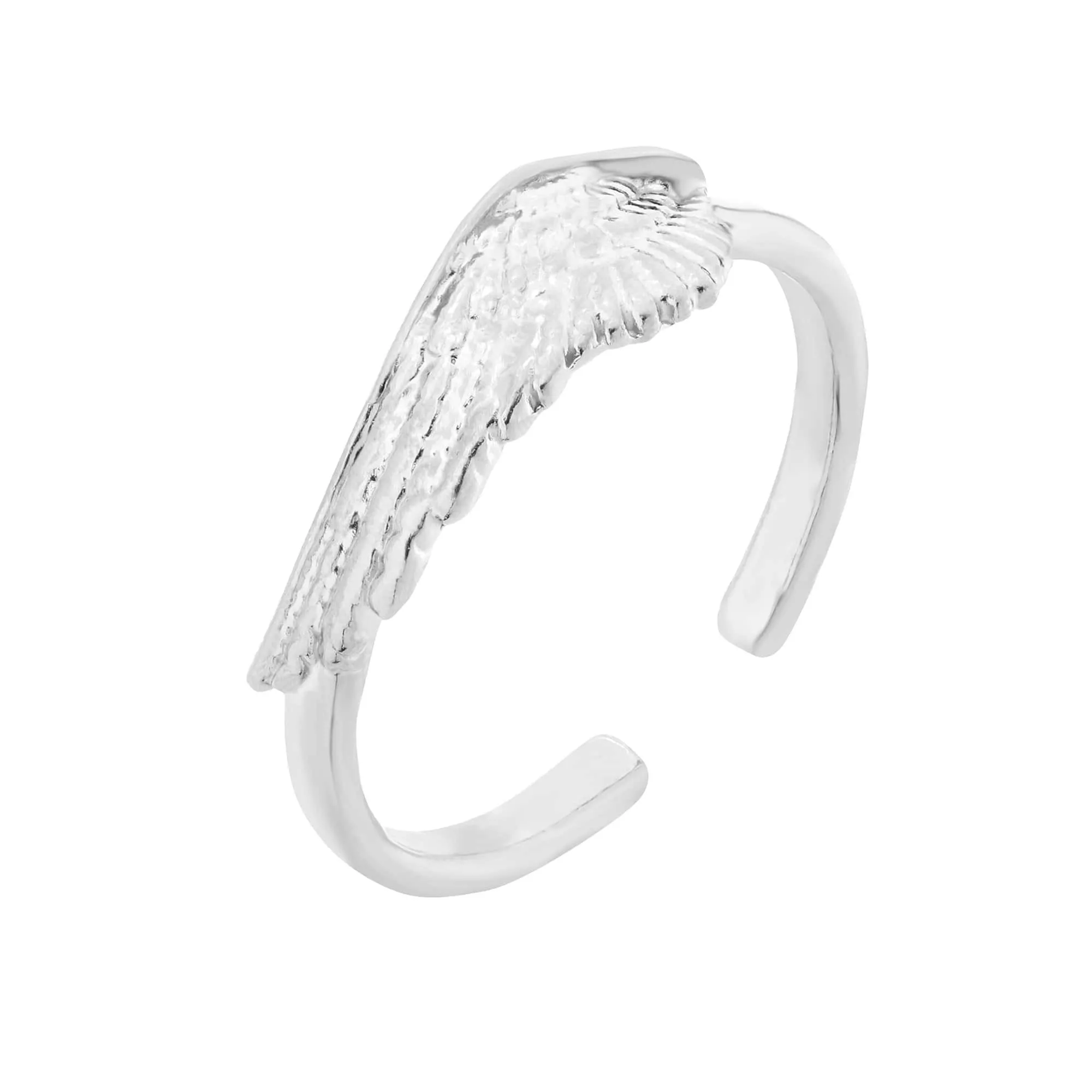 Srebrny pierścionek ze skrzydłem