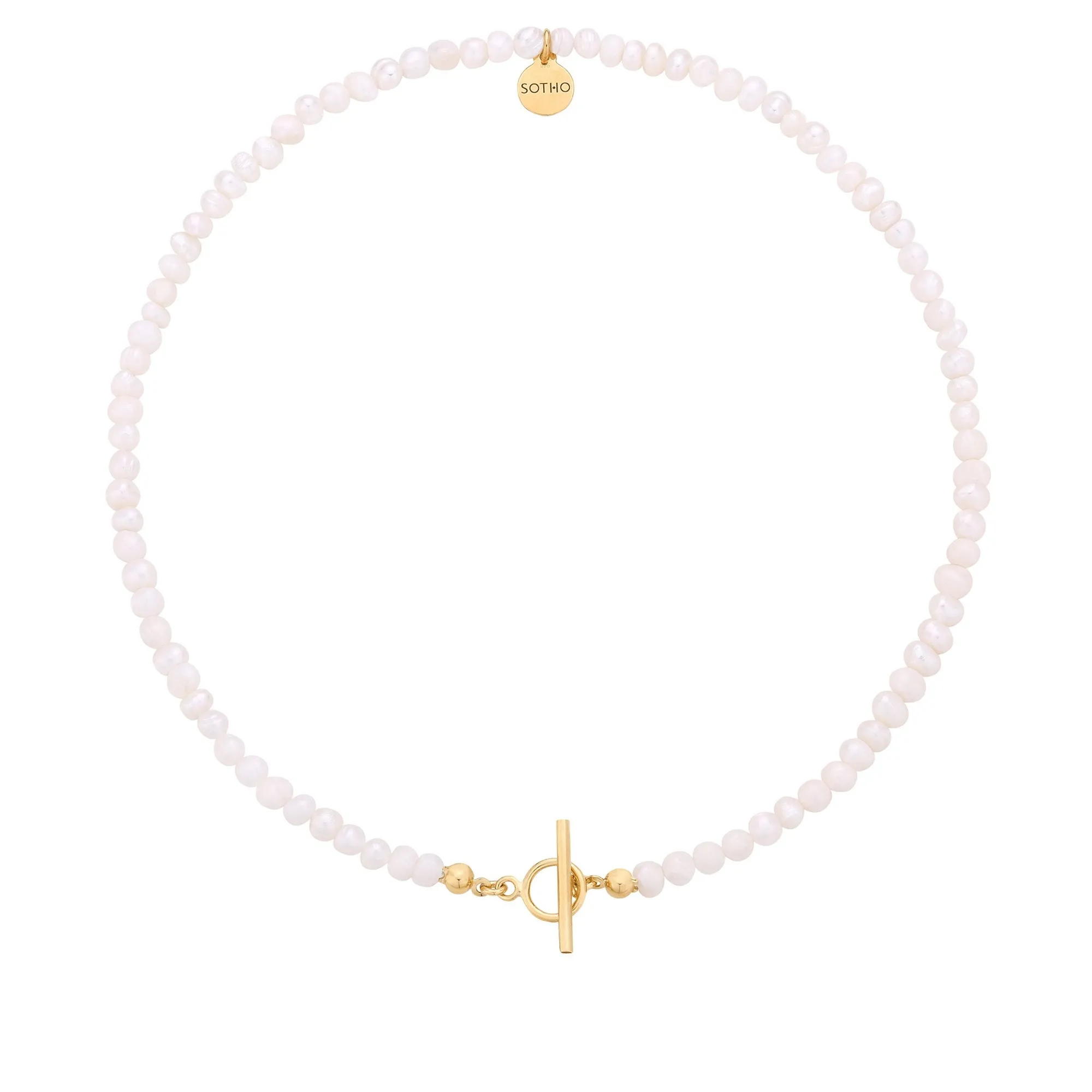 Naszyjnik z pereł naturalnych ze złotym ozdobnym zapięciem