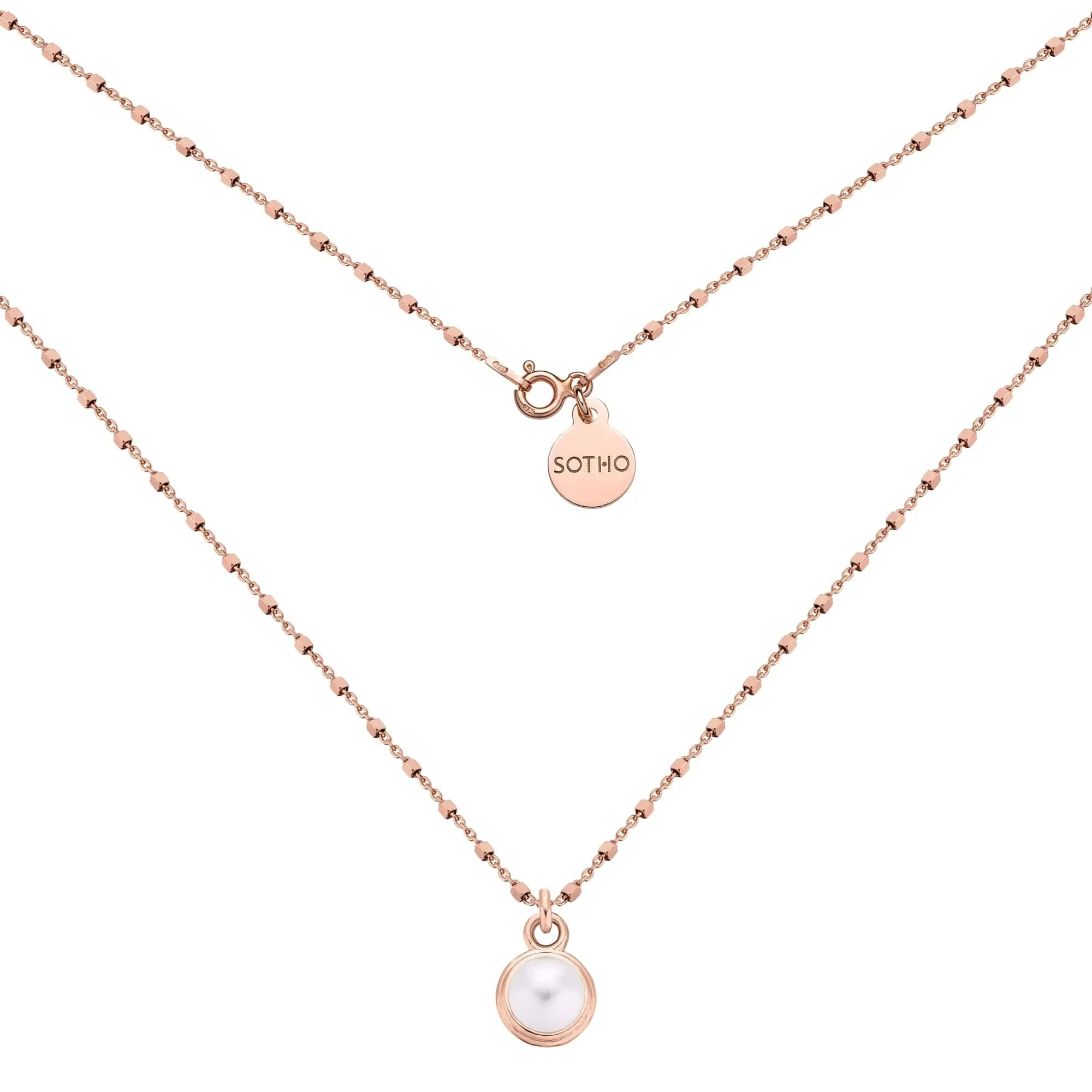 Naszyjnik z różowego złota z perłą SWAROVSKI® CRYSTAL : Długość - 40 cm