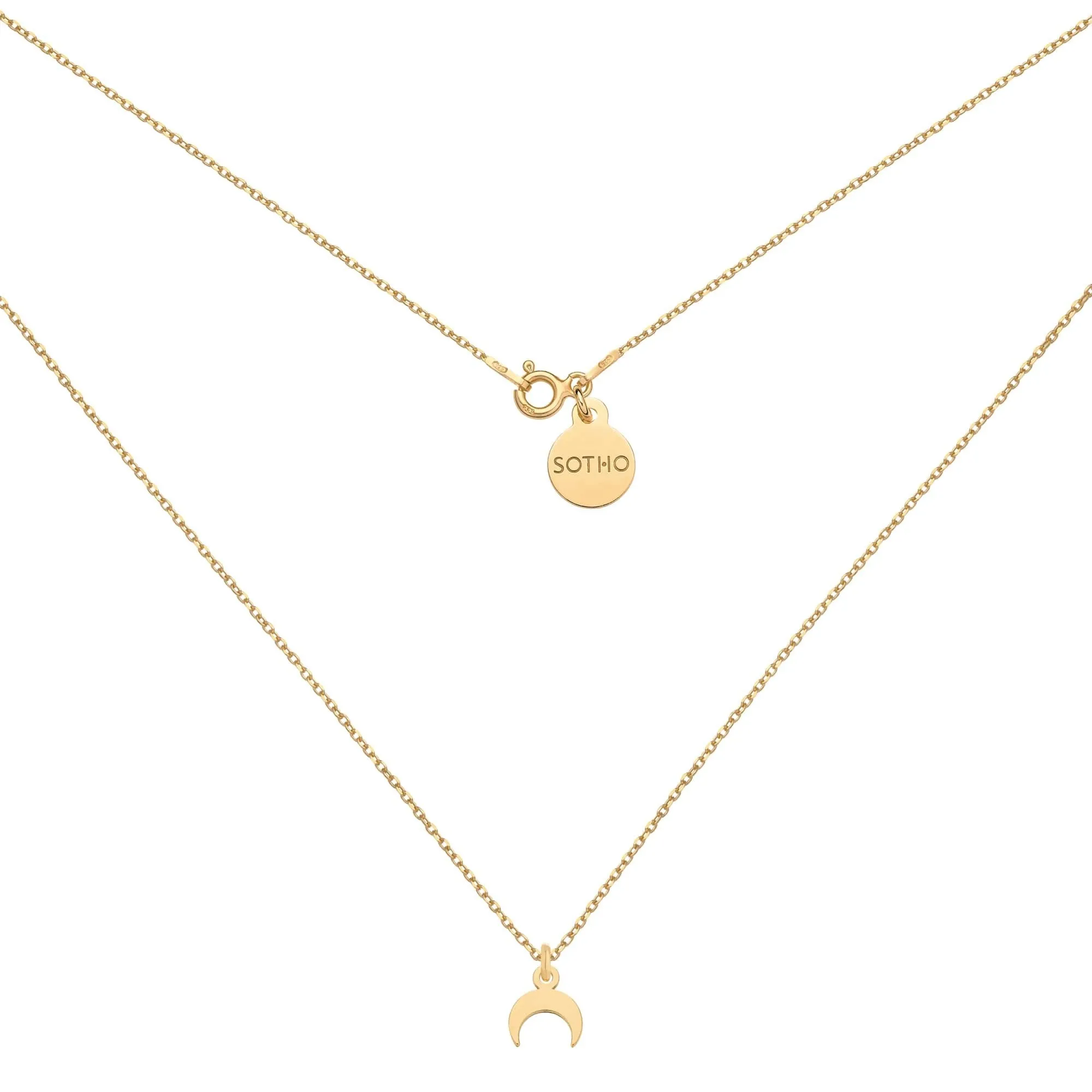 Złoty naszyjnik z małym księżycem : Długość - 50 cm