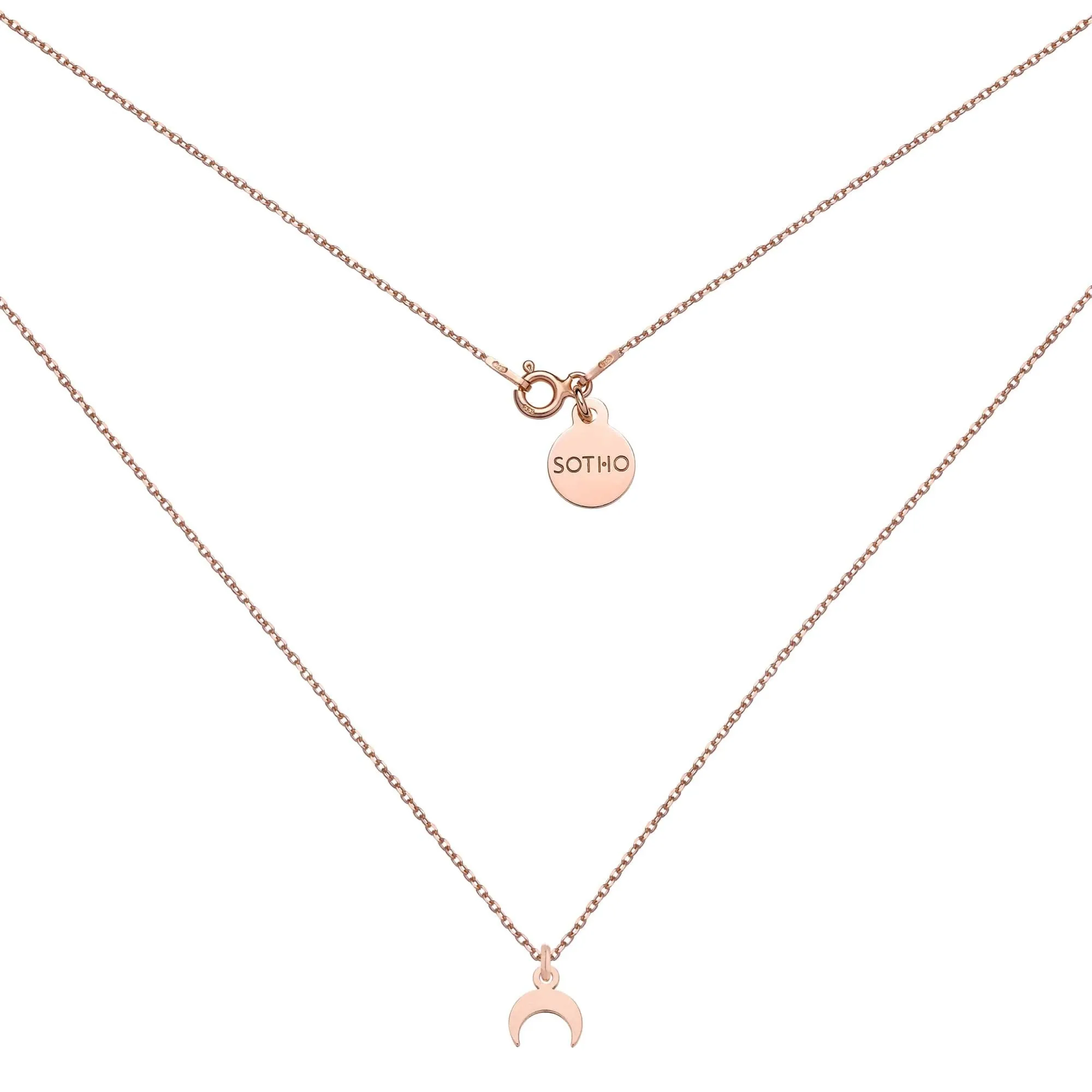 Naszyjnik z małym księżycem z różowego złota : Długość - 40 cm