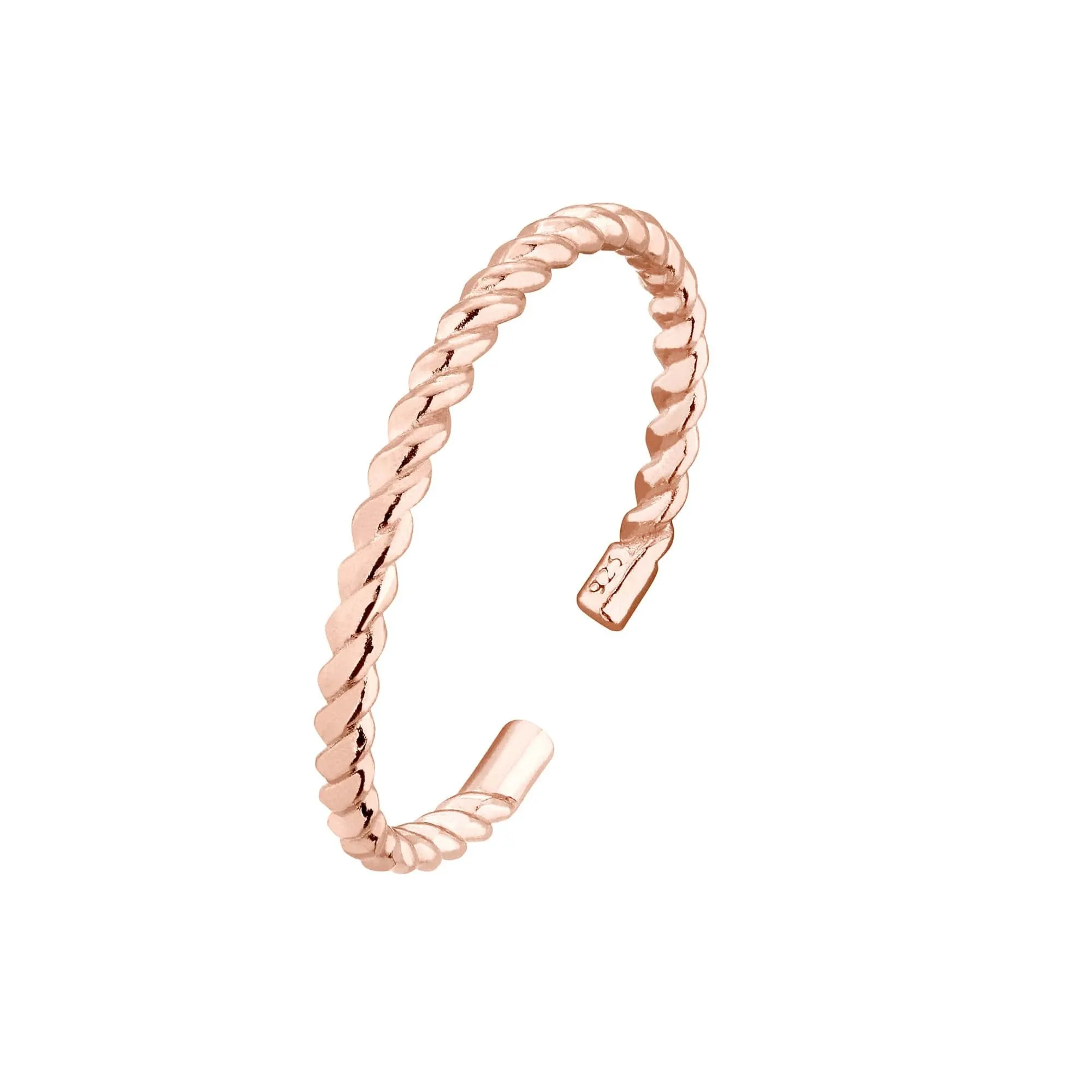 Skręcana obrączka z różowego złota
