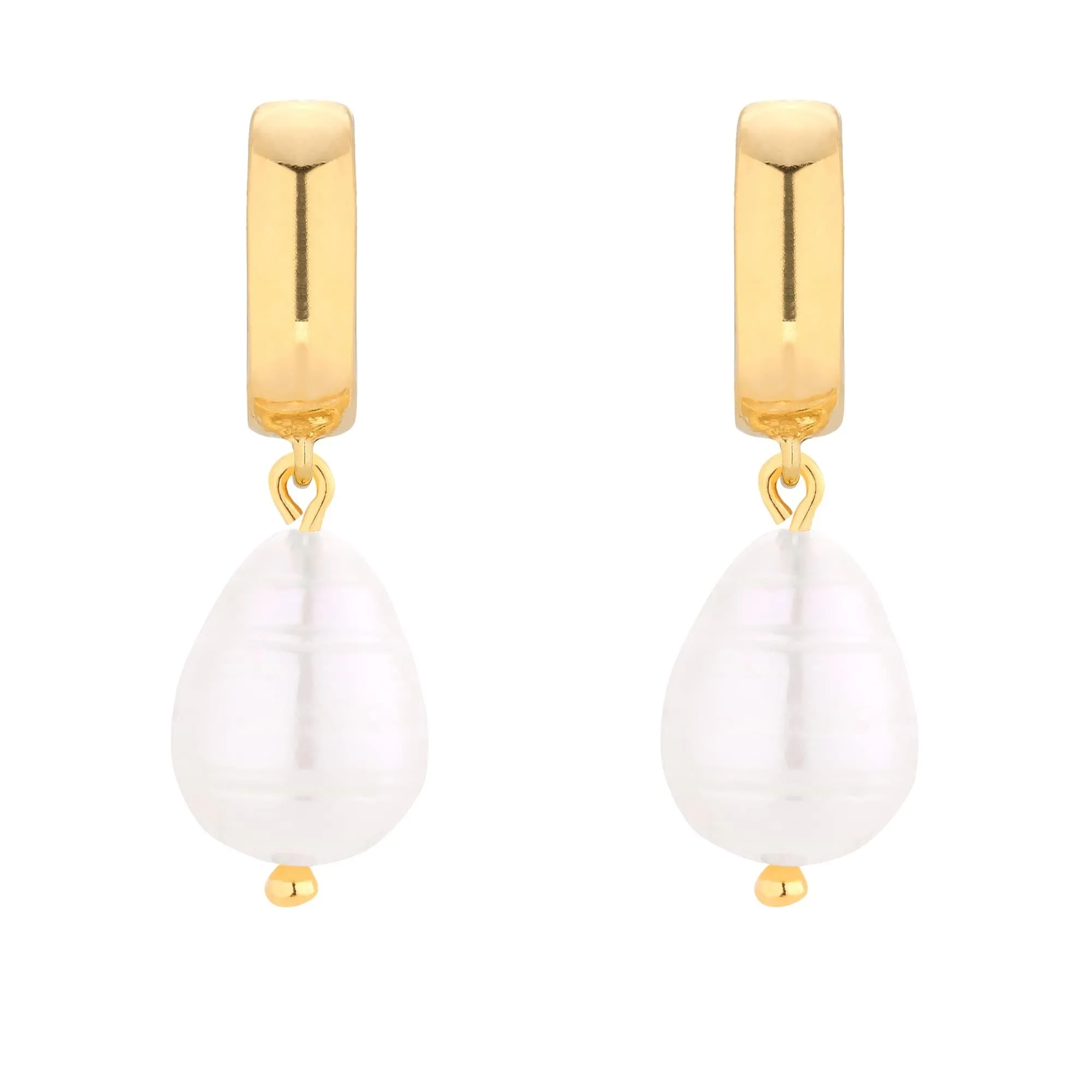 Złote kolczyki z naturalną perłą