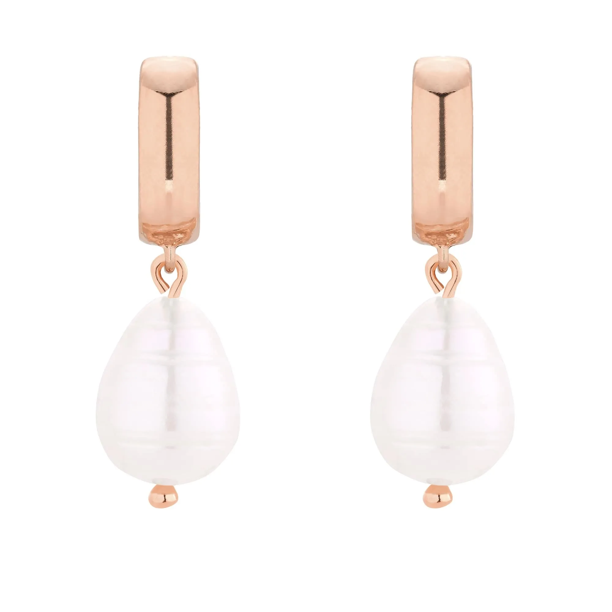 Kolczyki z różowego złota z naturalną perłą