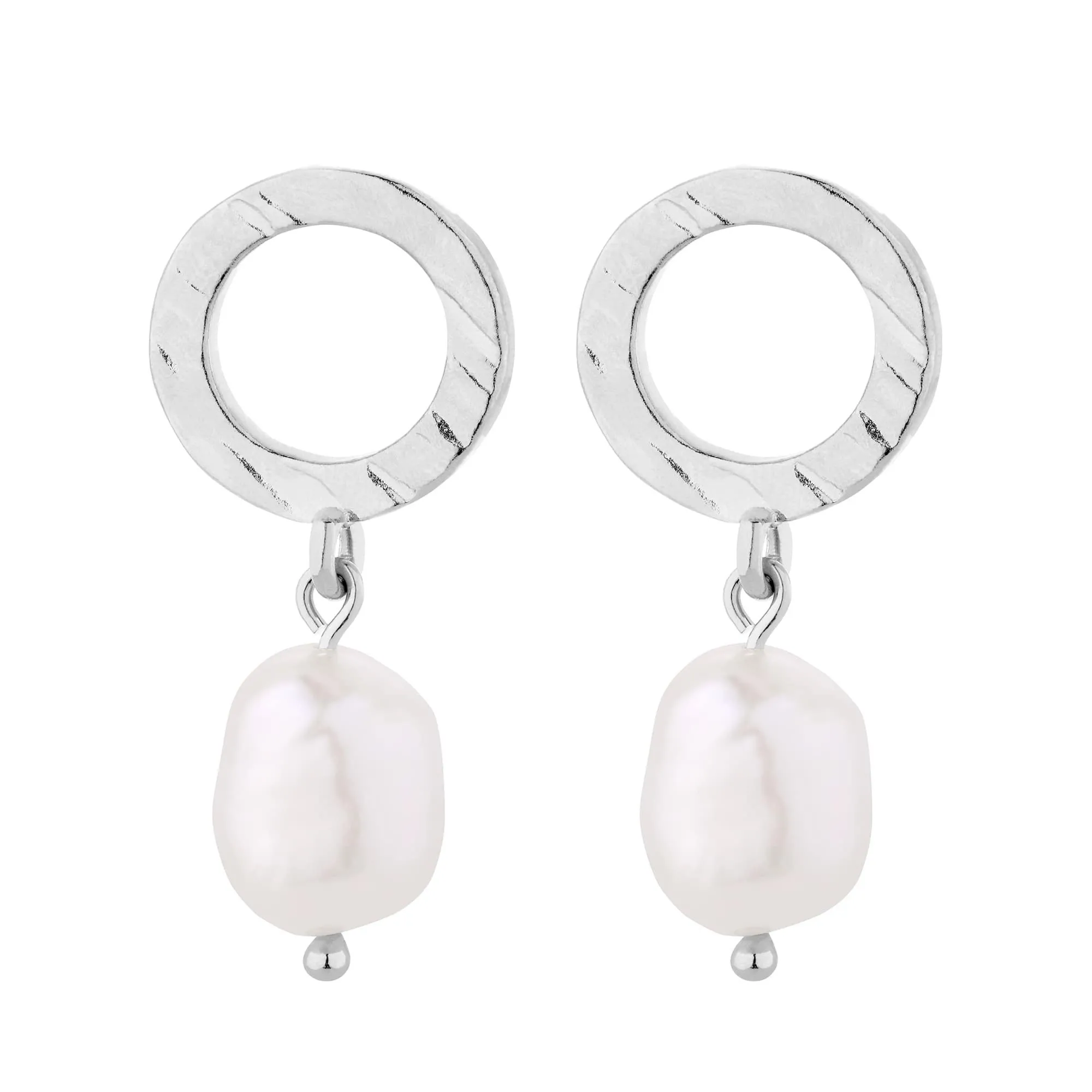 Srebrne kolczyki z naturalnymi perłami