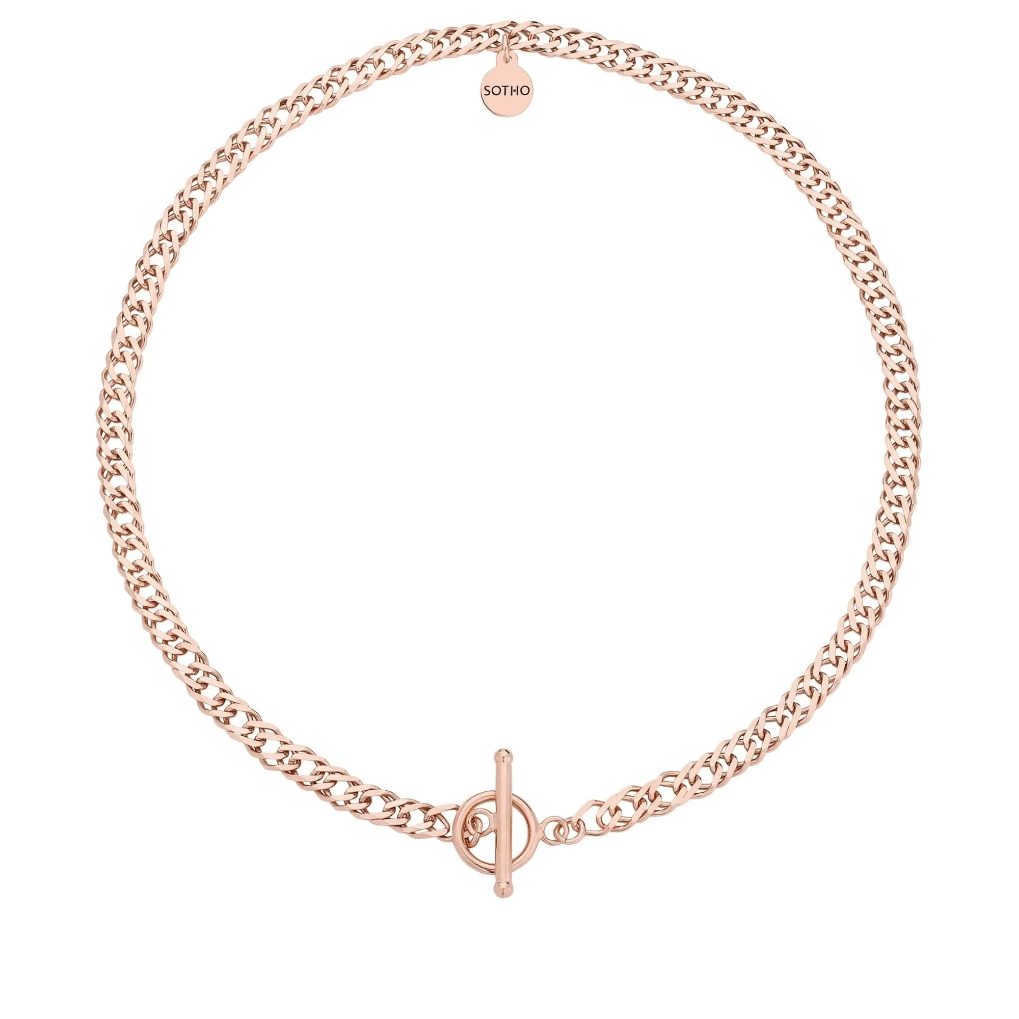 Masywny łańcuch z ozdobnym zapięciem z różowego złota : Długość - 40 cm
