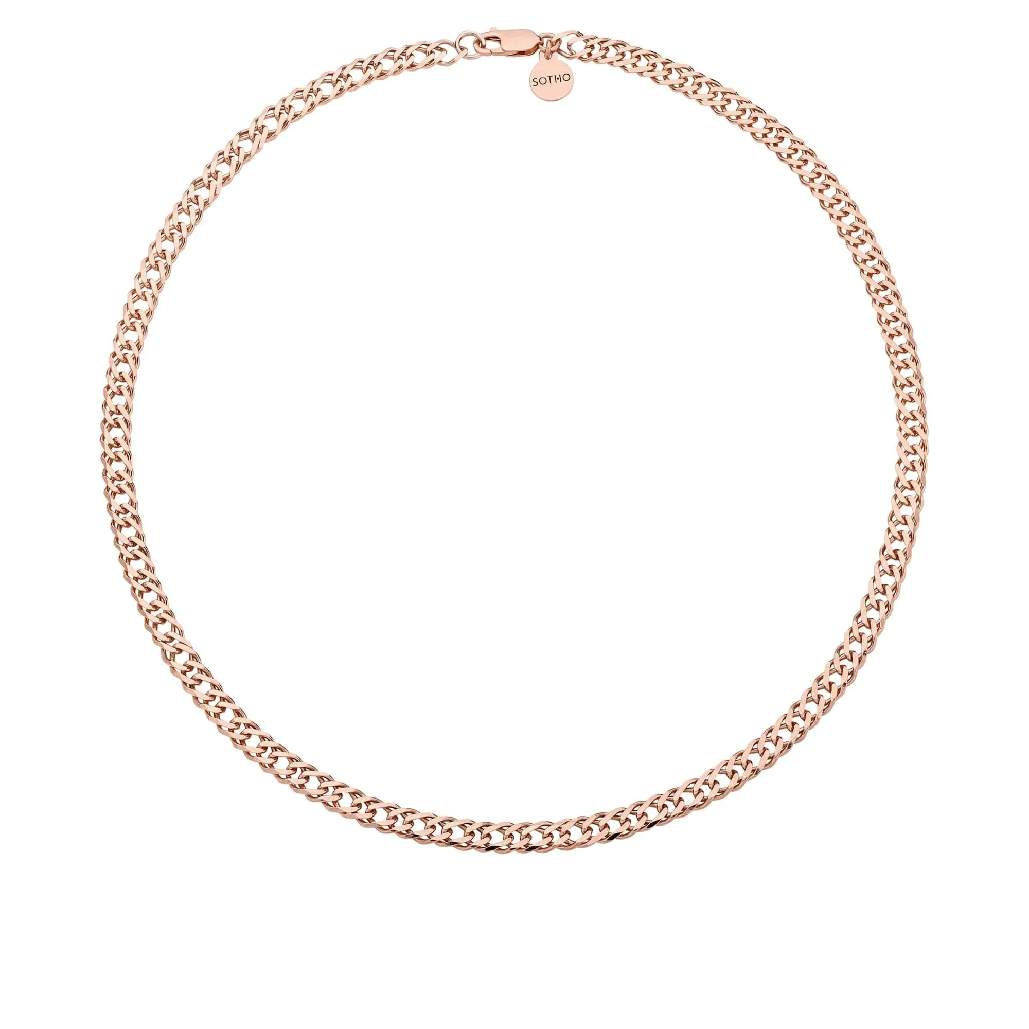 Masywny łańcuch z różowego złota : Długość - 45 cm