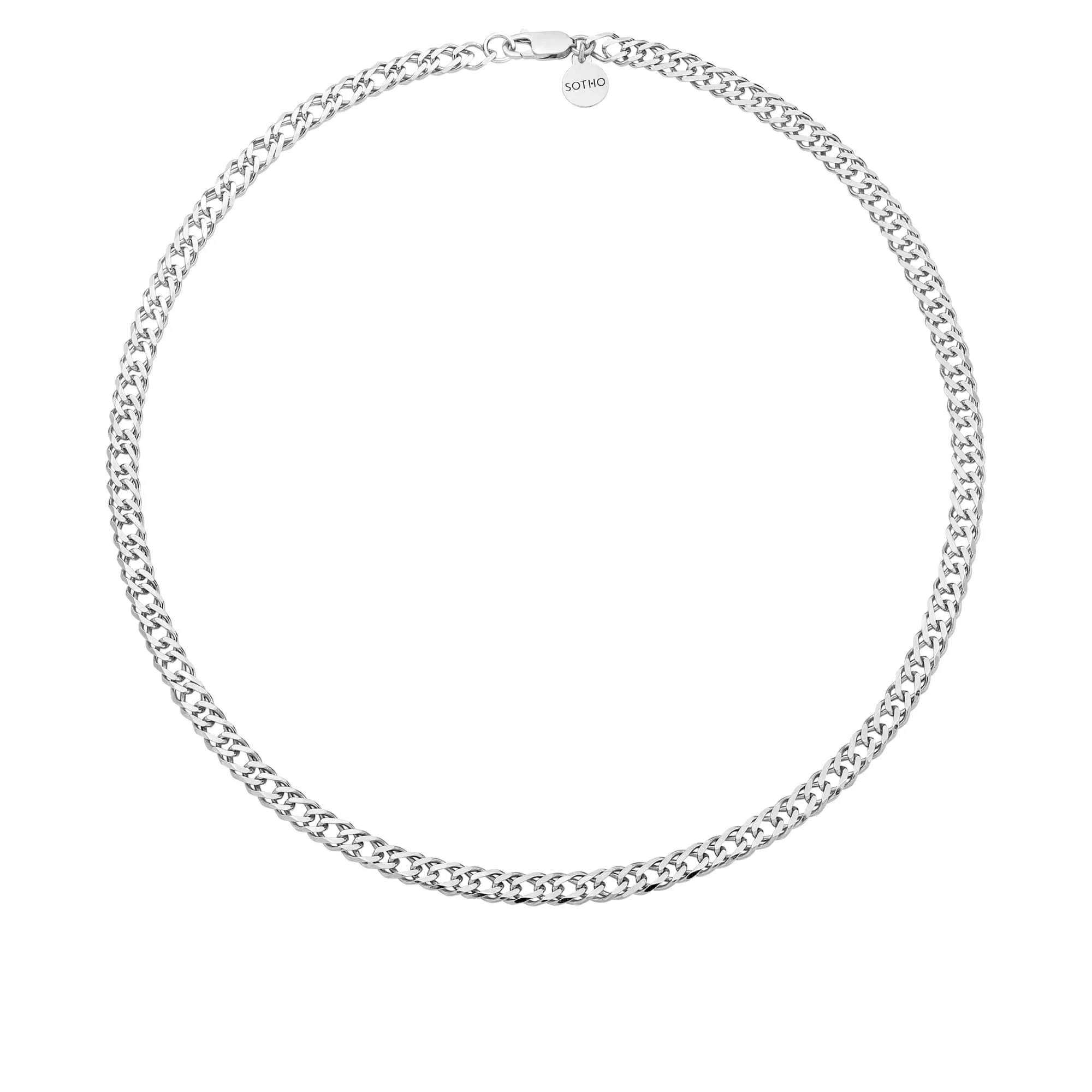 Srebrny masywny łańcuch : Długość - 40 cm