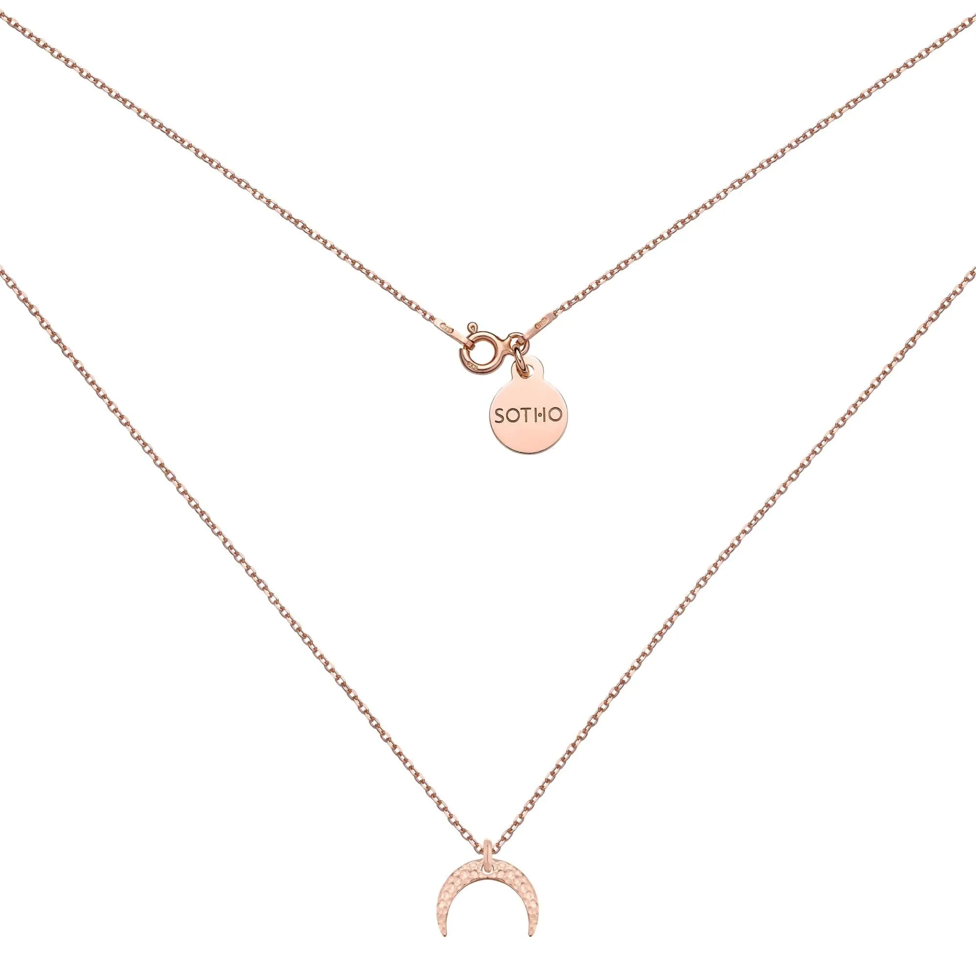 Naszyjnik z księżycem z różowego złota : Długość - 45 cm