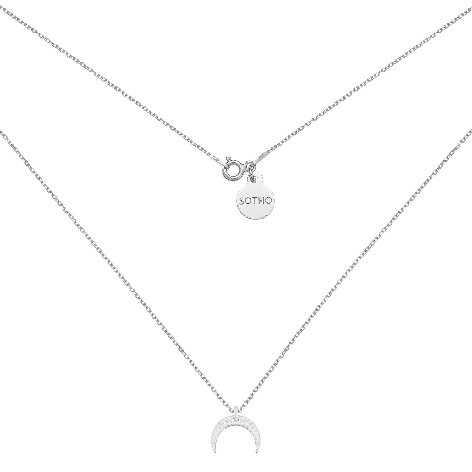 Srebrny naszyjnik z księżycem : Długość - 45 cm