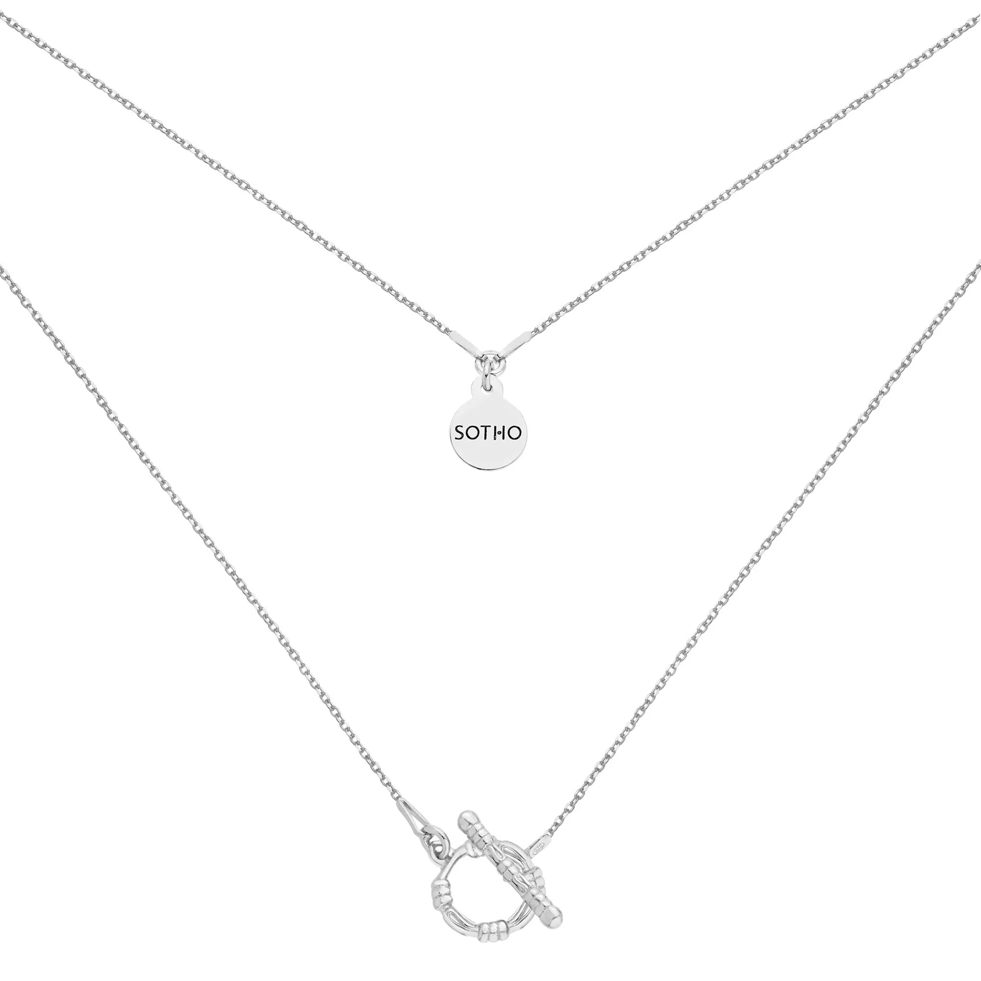 Srebrny naszyjnik z ozdobnym zapięciem