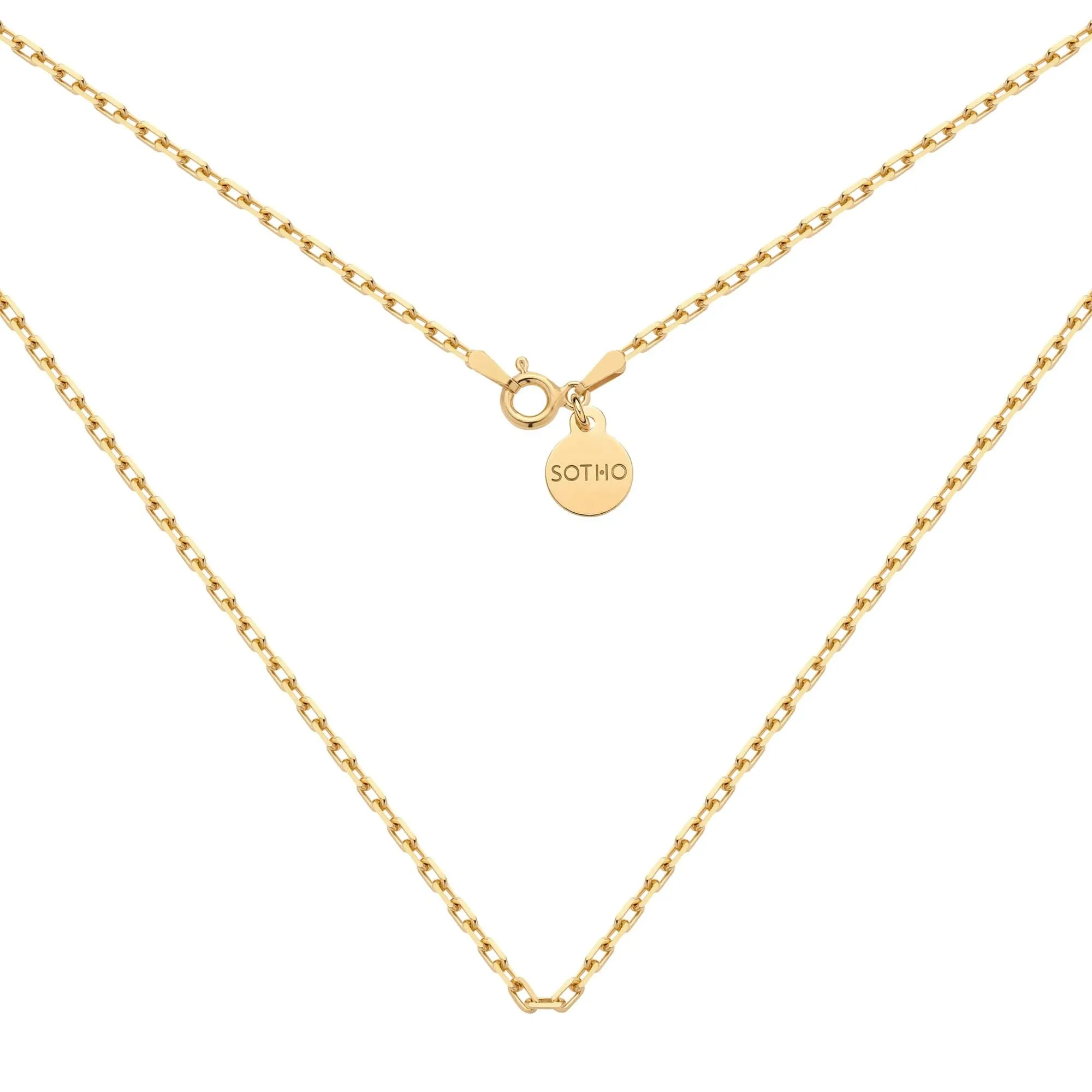 Złoty  masywny łańcuszek : Długość - 40 cm