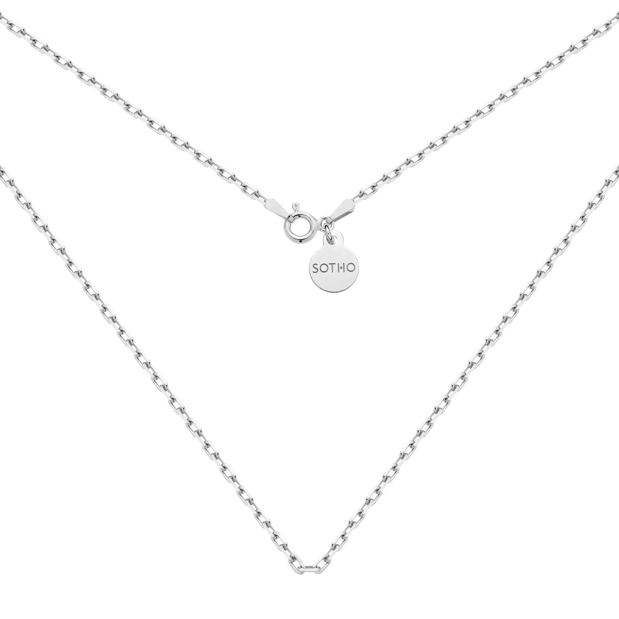 Srebrny masywny łańcuszek : Długość - 45 cm