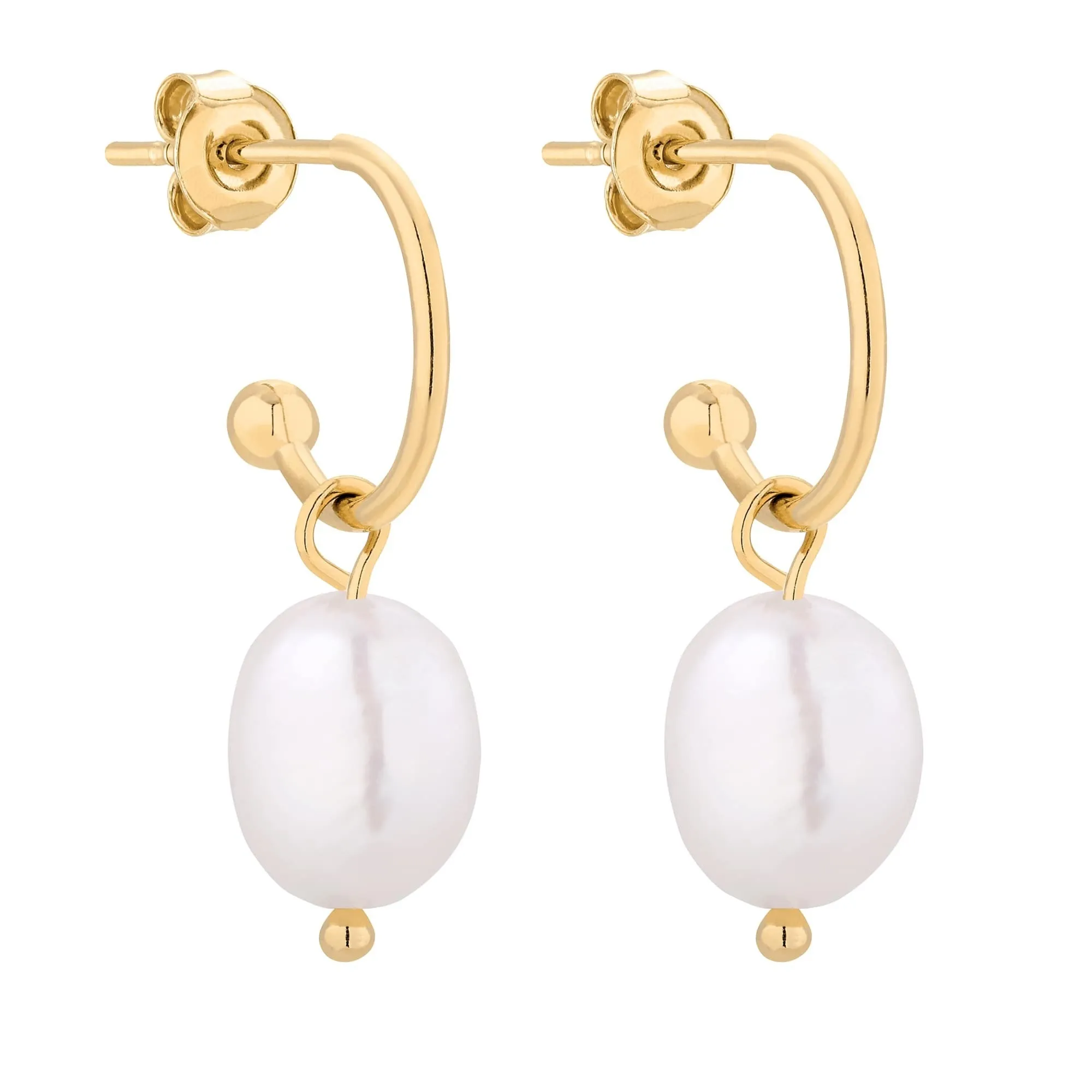 Złote kolczyki z naturalnymi perłami