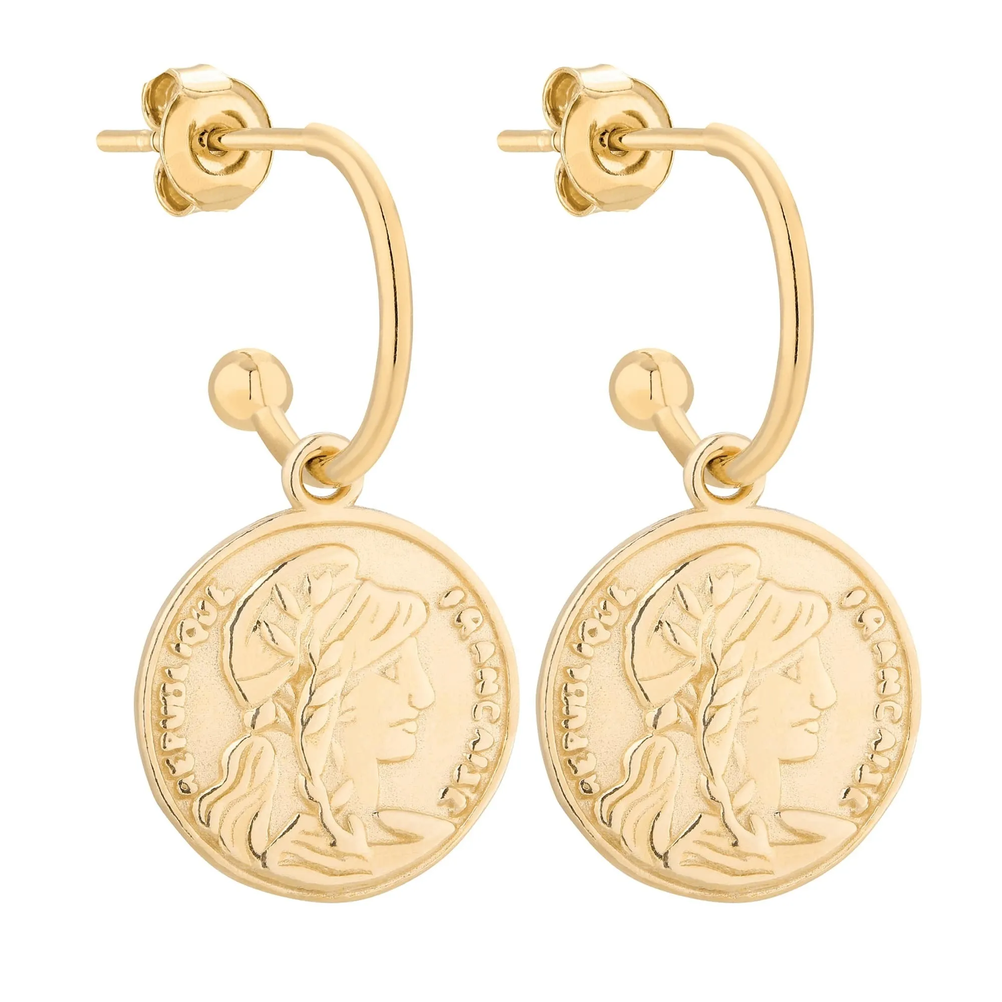 Złote kolczyki z monetami
