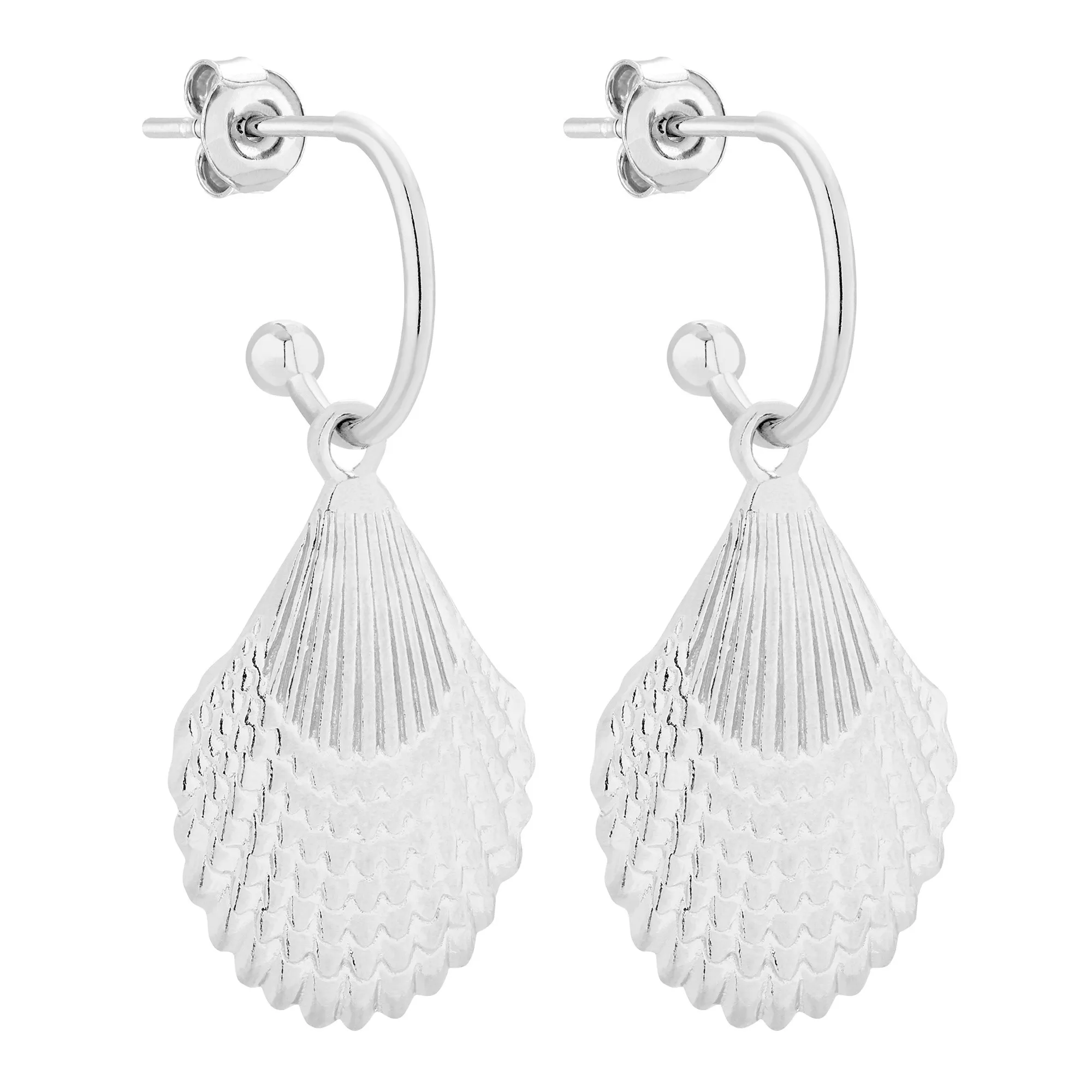 Srebrne kolczyki z muszlami