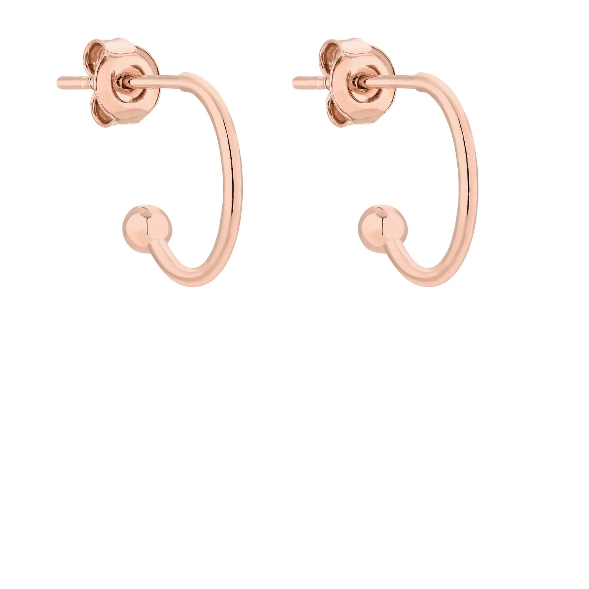 Kolczyki półkola z różowego złota