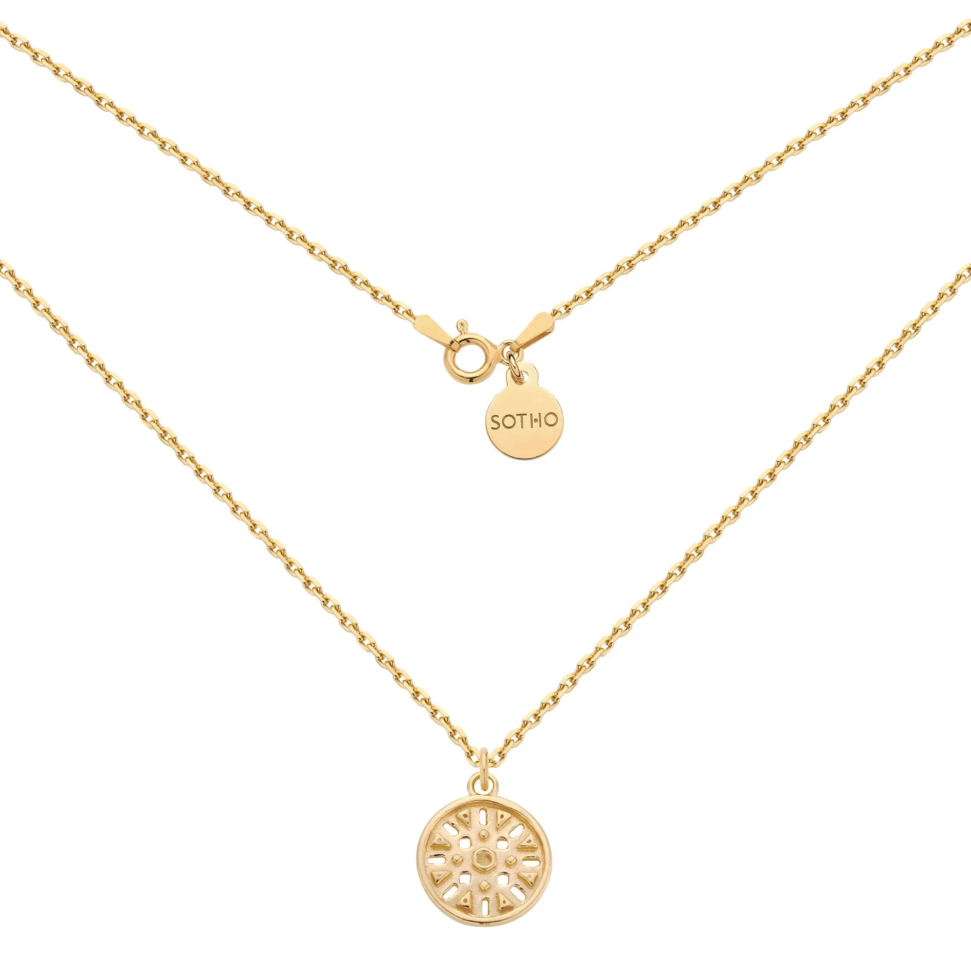 Złoty naszyjnik z medalionem : Długość - 50 cm