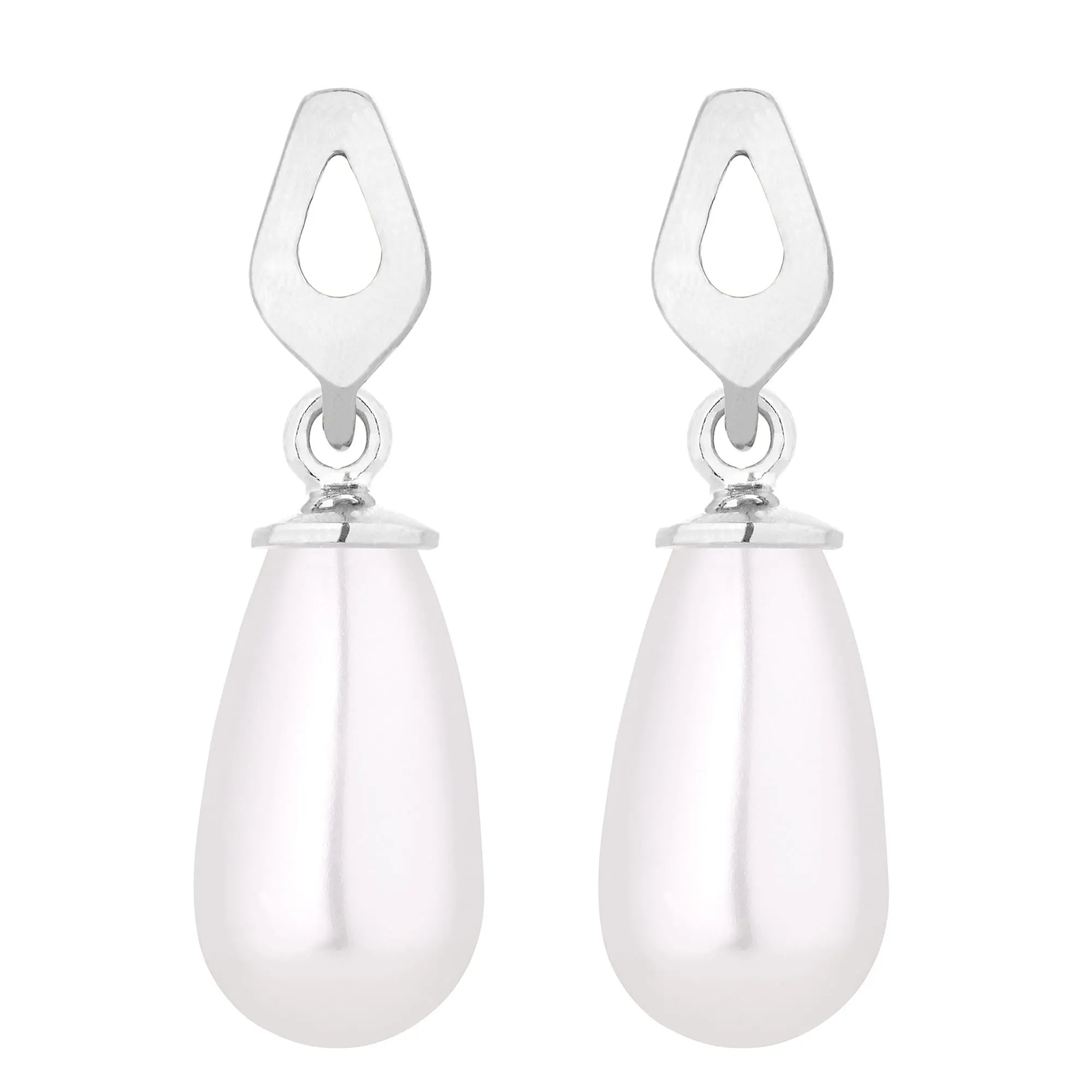 Srebrne kolczyki z białymi perłami SWAROVSKI® CRYSTAL