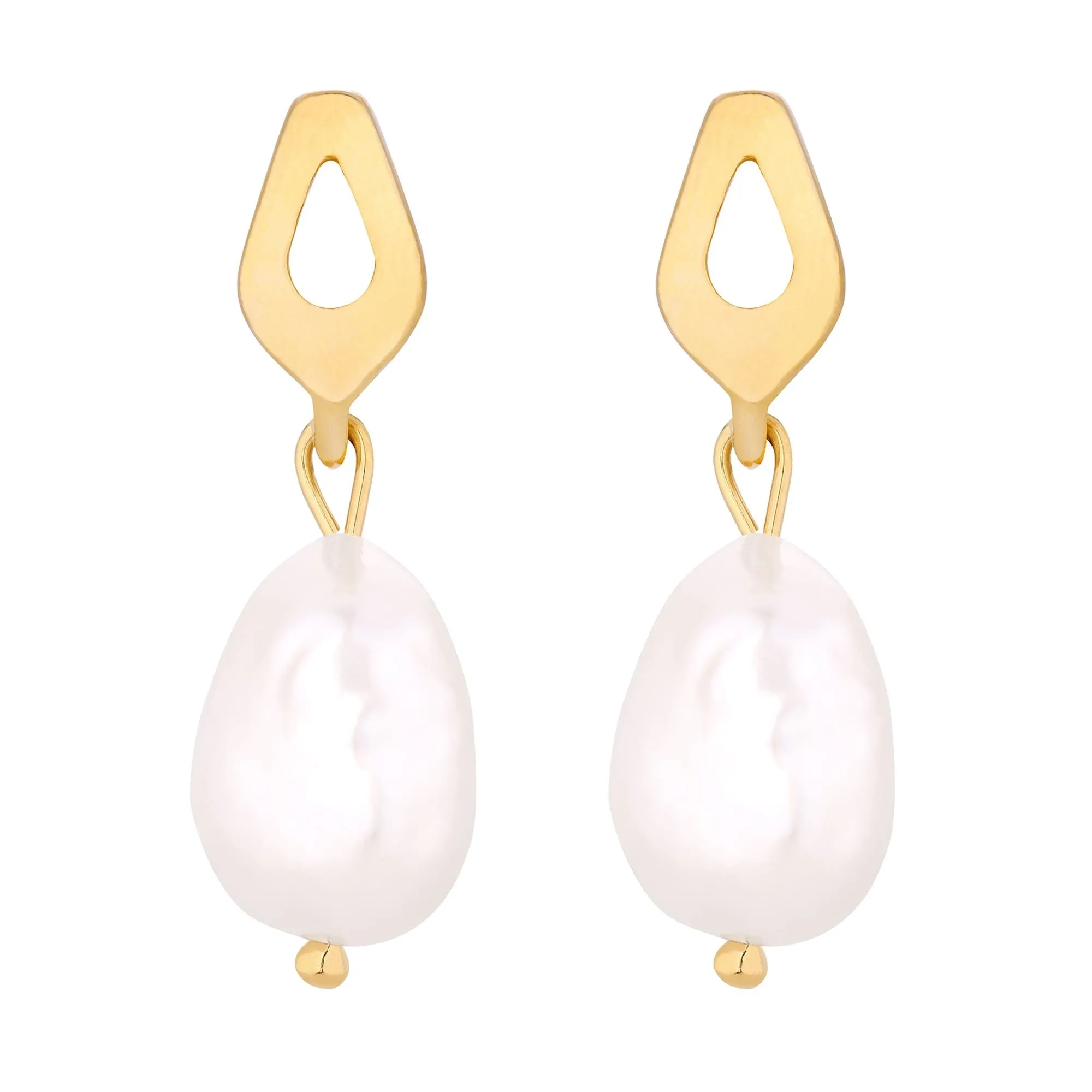 Złote kolczyki z naturalnymi perłami