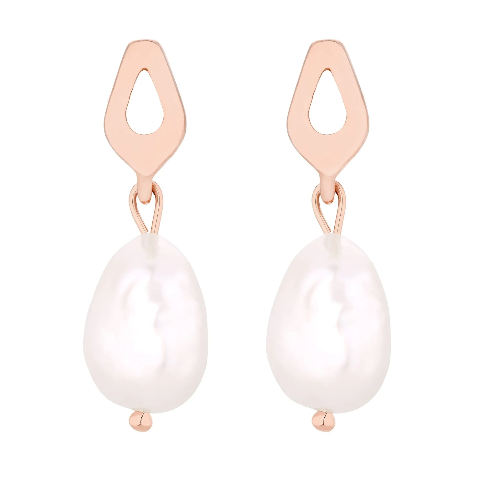 Kolczyki w różowym złocie z naturalnymi perłami