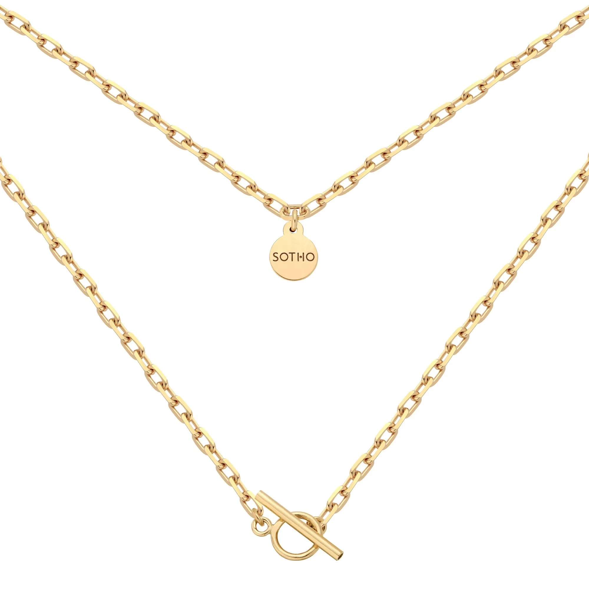 Złoty masywny łańcuszek z ozdobnym zapięciem : Długość - 50 cm