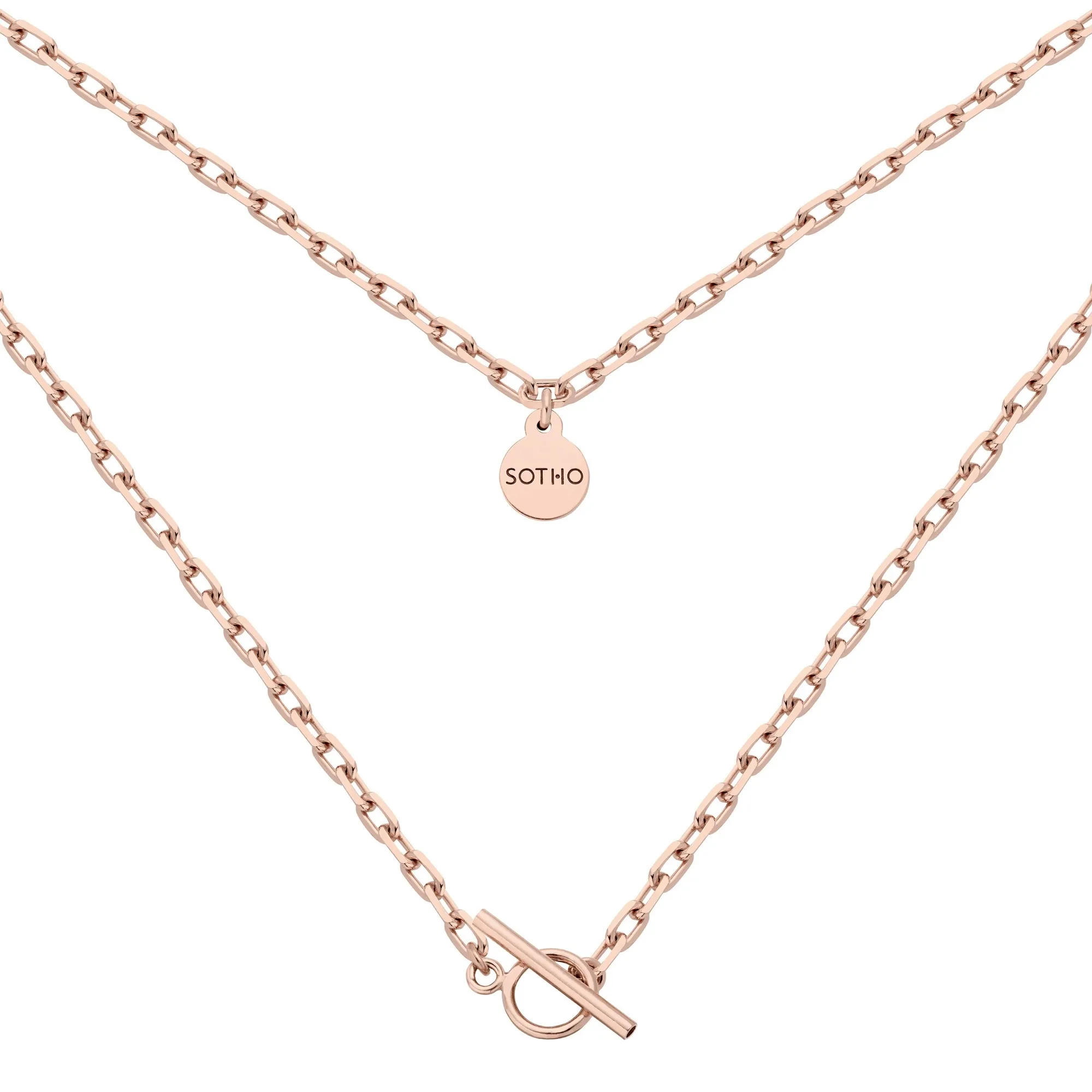 Masywny łańcuszek z różowego złota z ozdobnym zapięciem : Długość - 45 cm