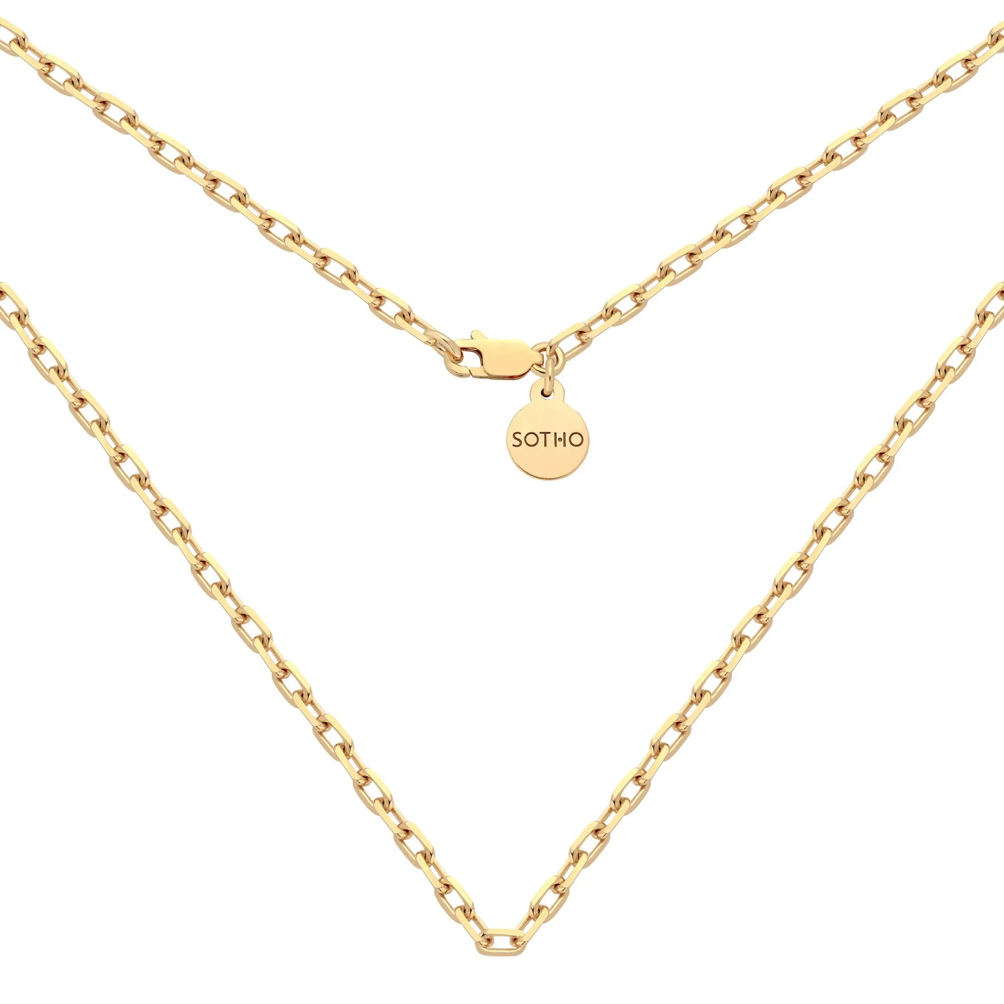 Złoty masywny łańcuch : Długość - 45 cm