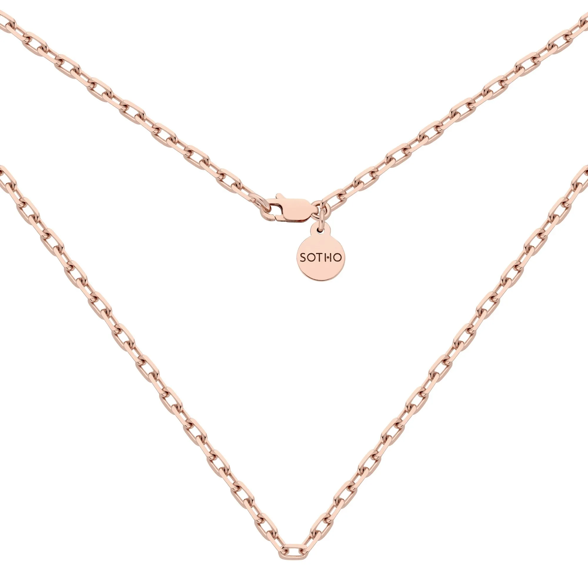 Masywny łańcuch z różowego złota : Długość - 45 cm