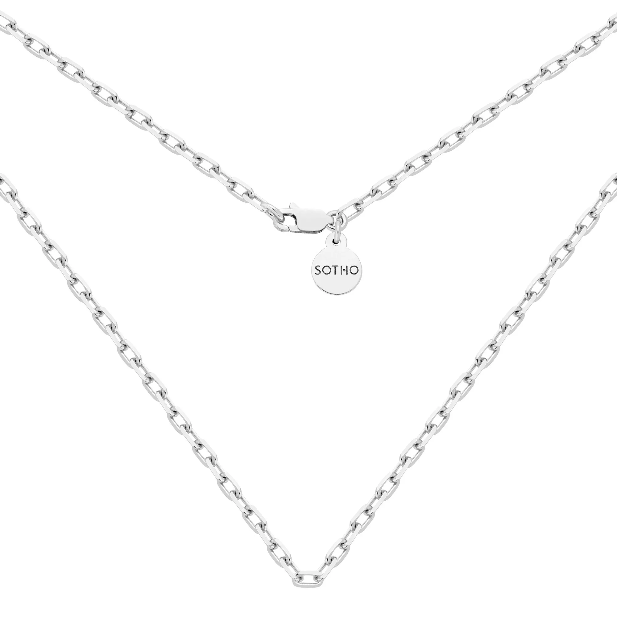 Srebrny masywny łańcuch : Długość - 40 cm