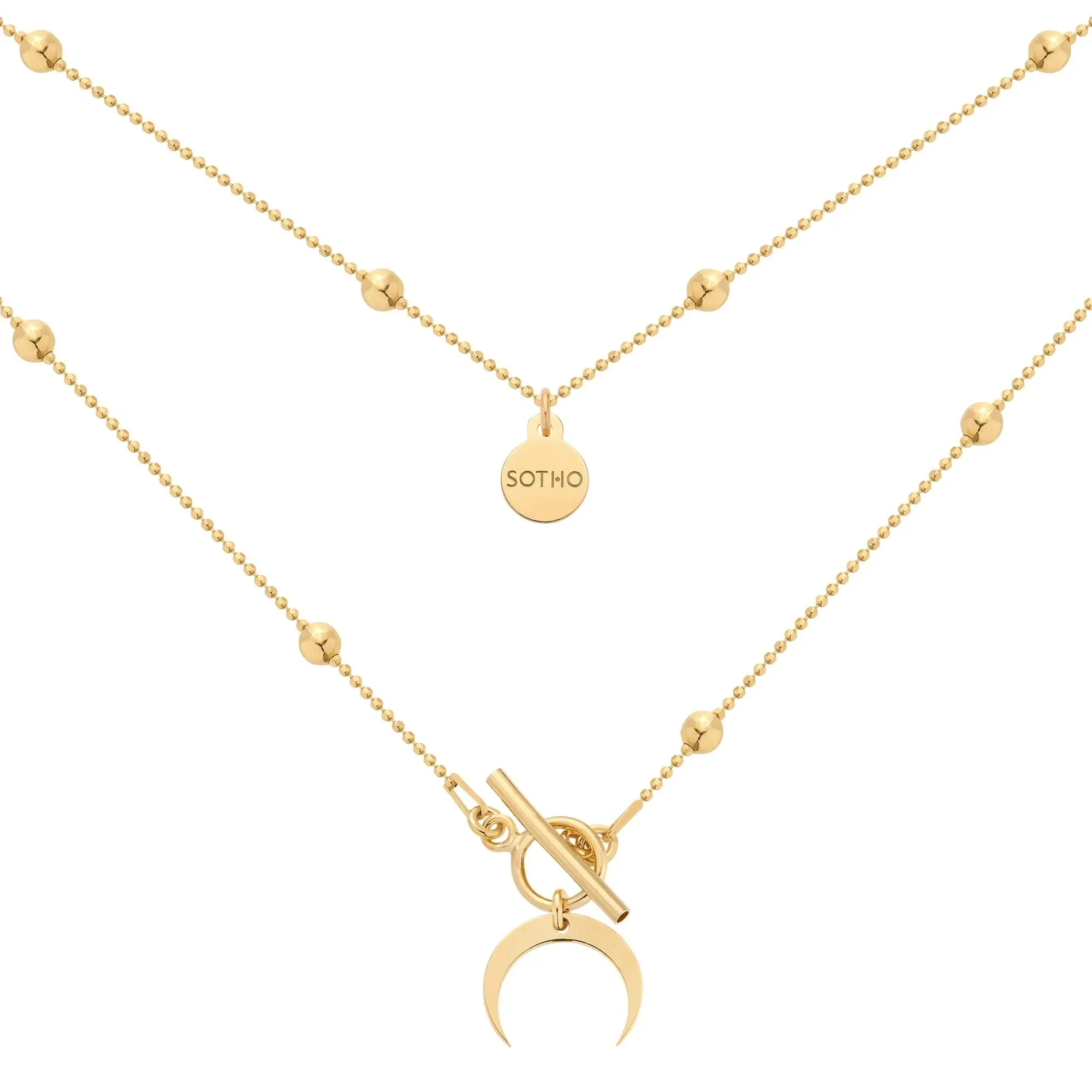 Złoty naszyjnik z księżycem : Długość - 41,5 cm