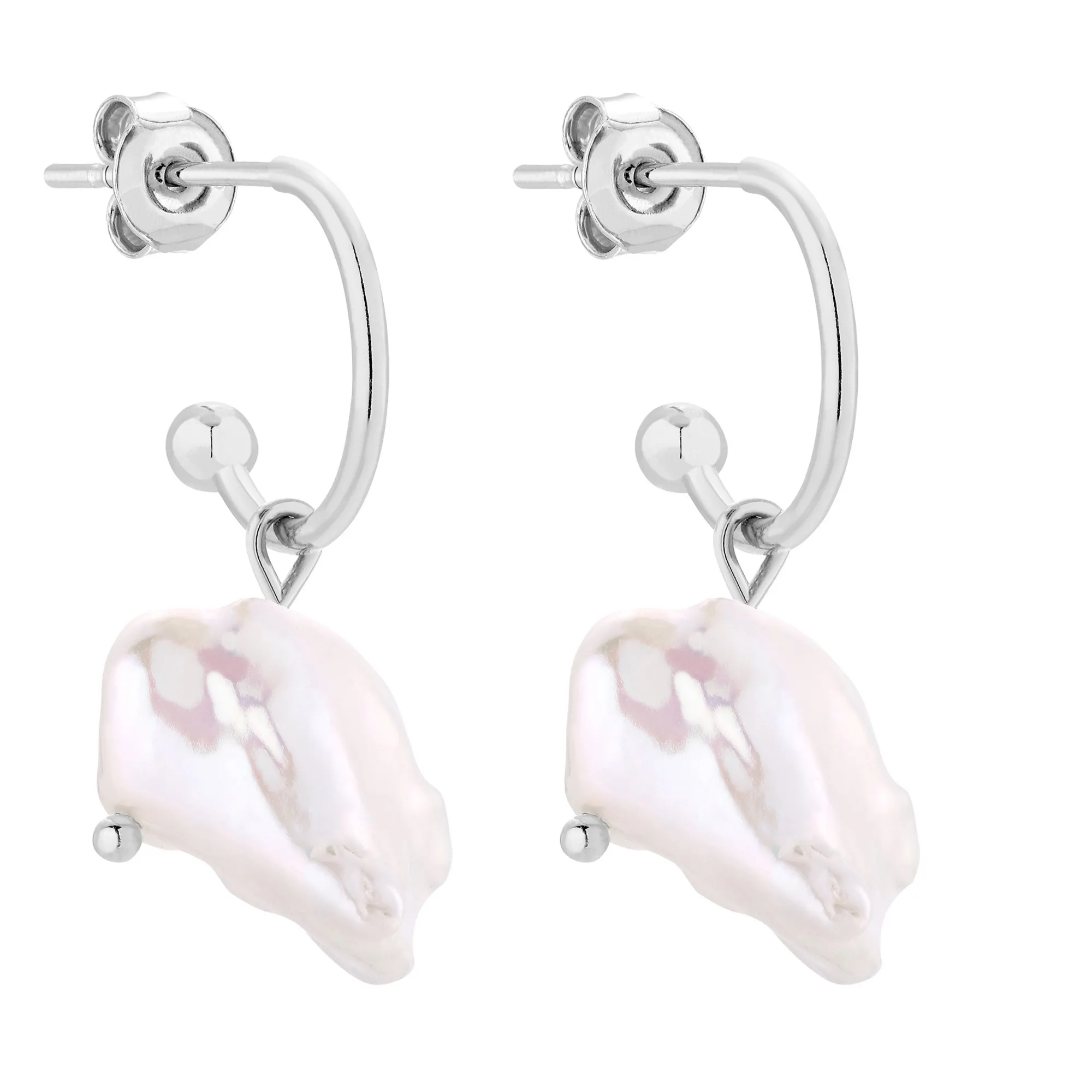 Srebrne kolczyki z naturalnymi perłami