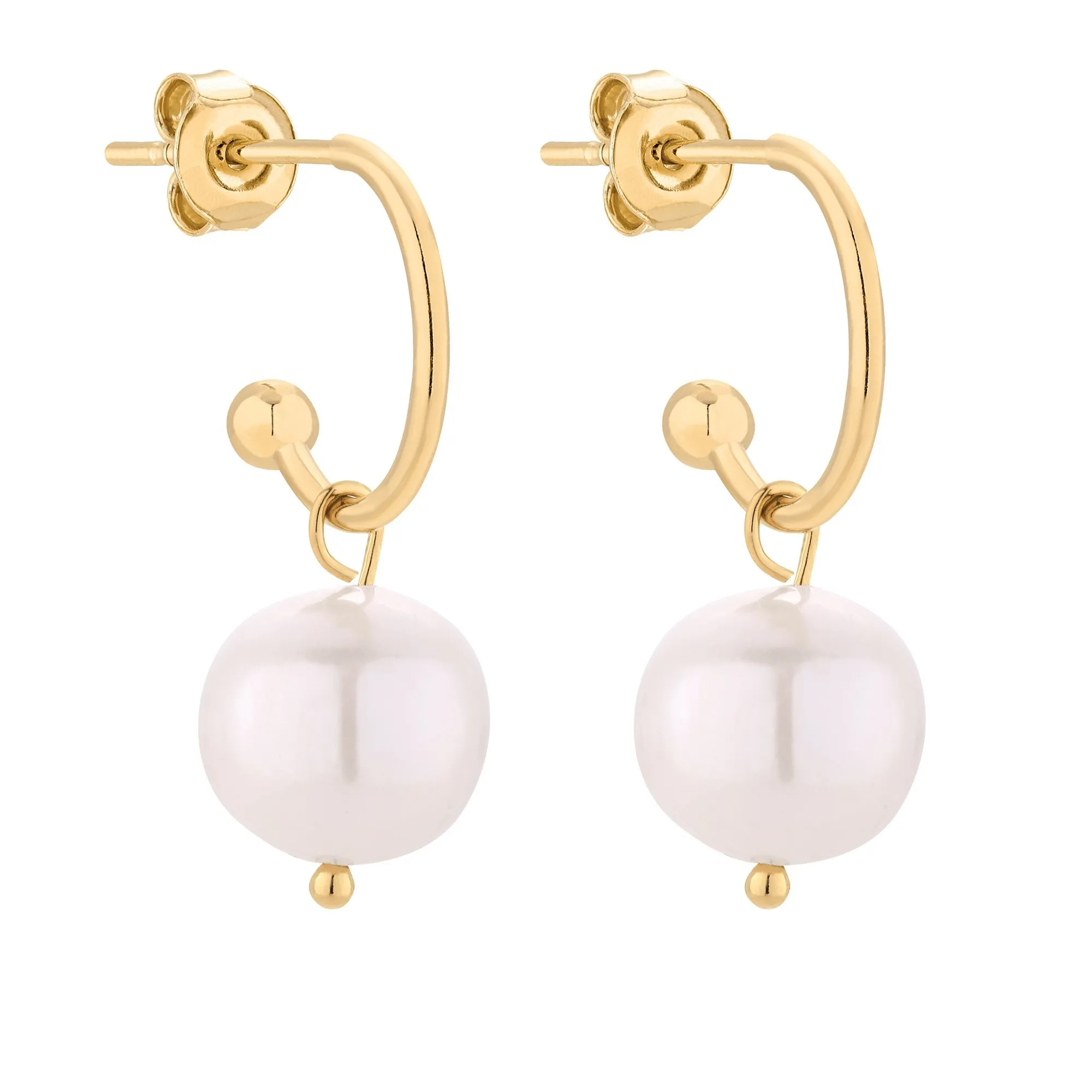 Złote kolczyki z naturalnymi perłami