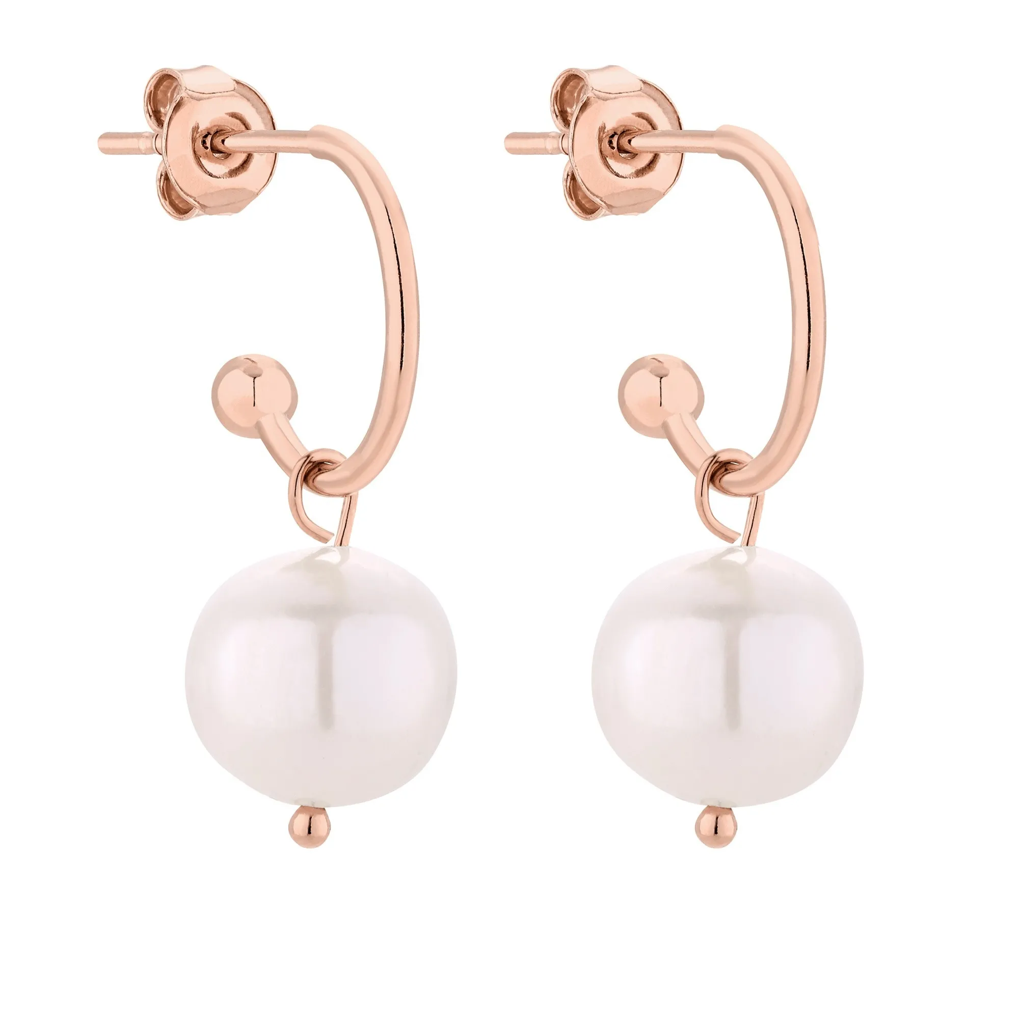 Kolczyki z różowego złota z naturalnymi perłami