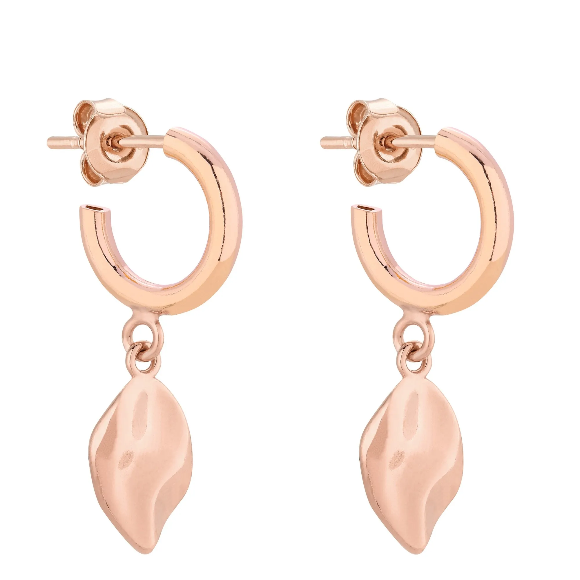 Półkola S z łezką z różowego złota