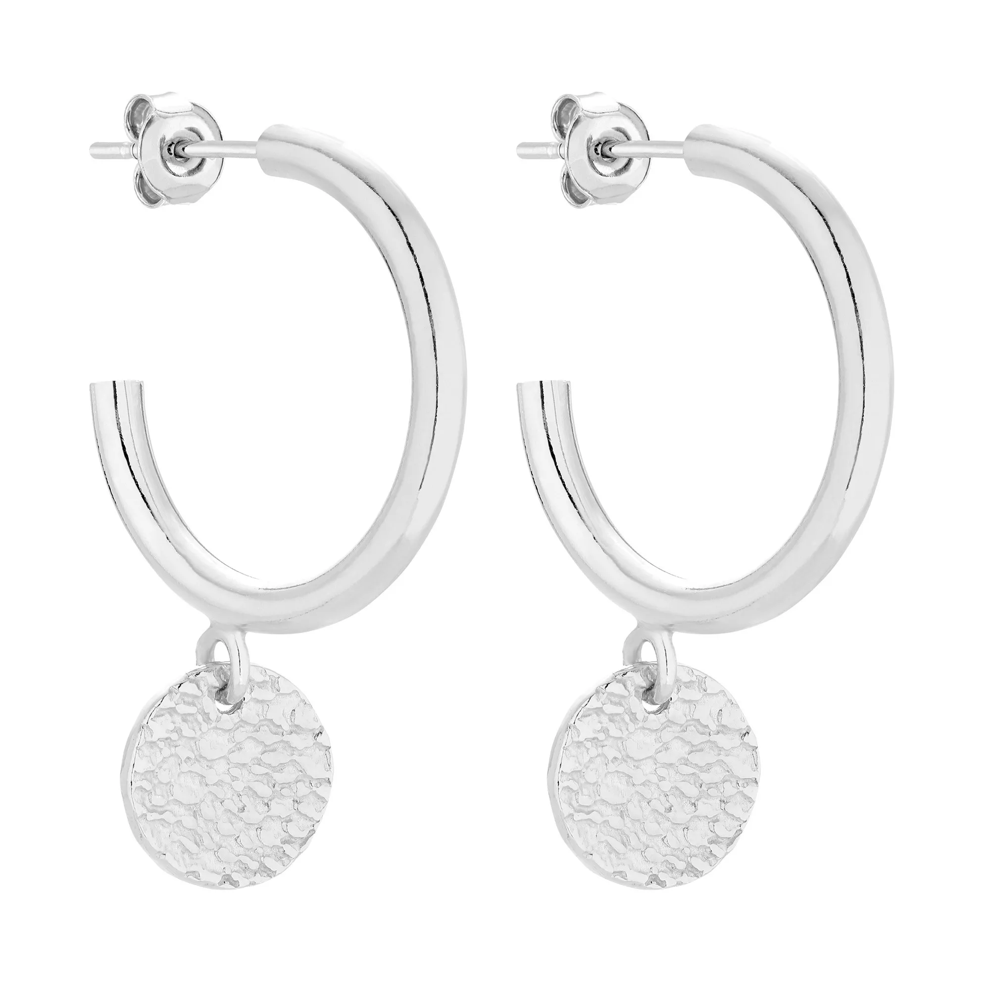 Srebrne półkola L z chropowatymi kółeczkami