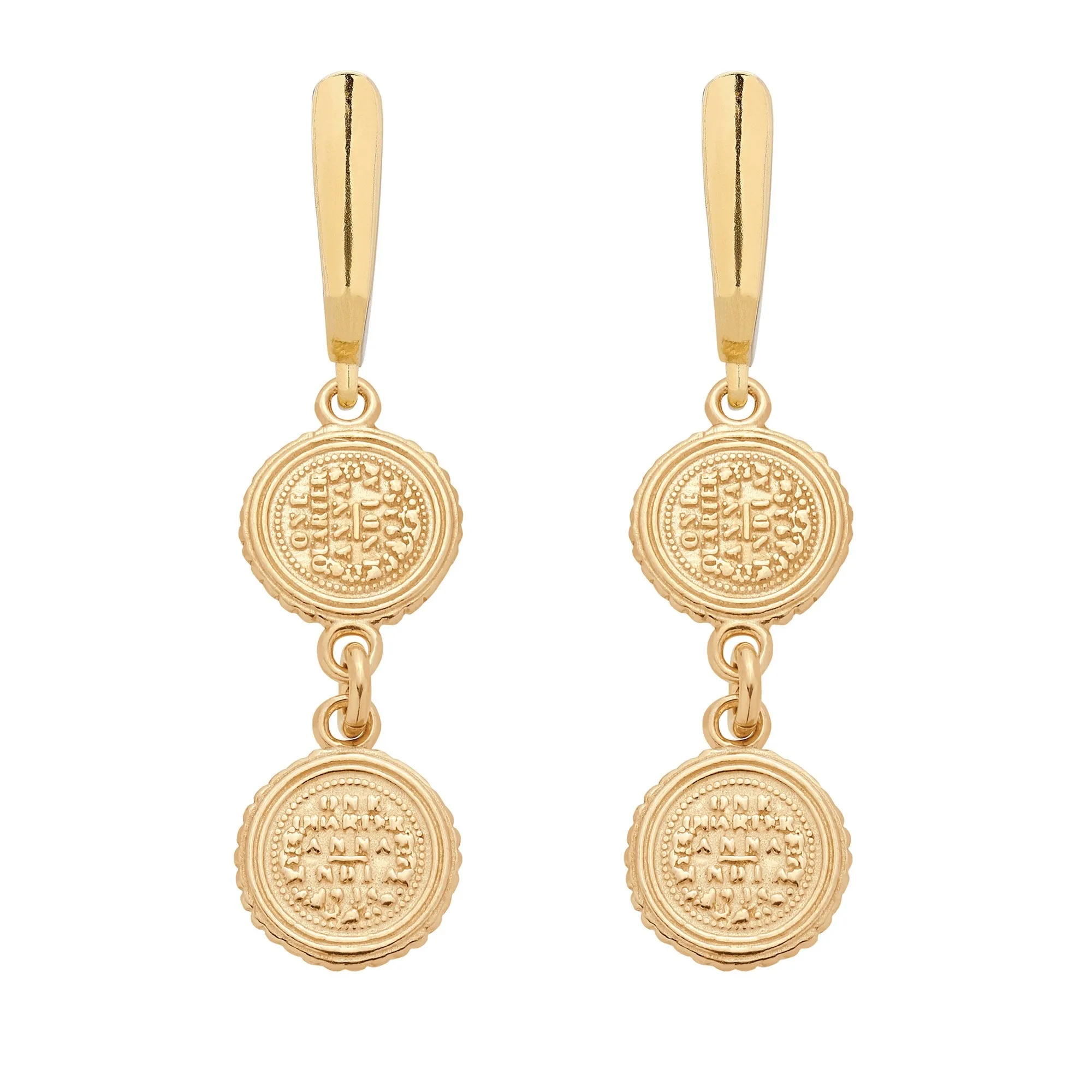 Złote kolczyki z monetami