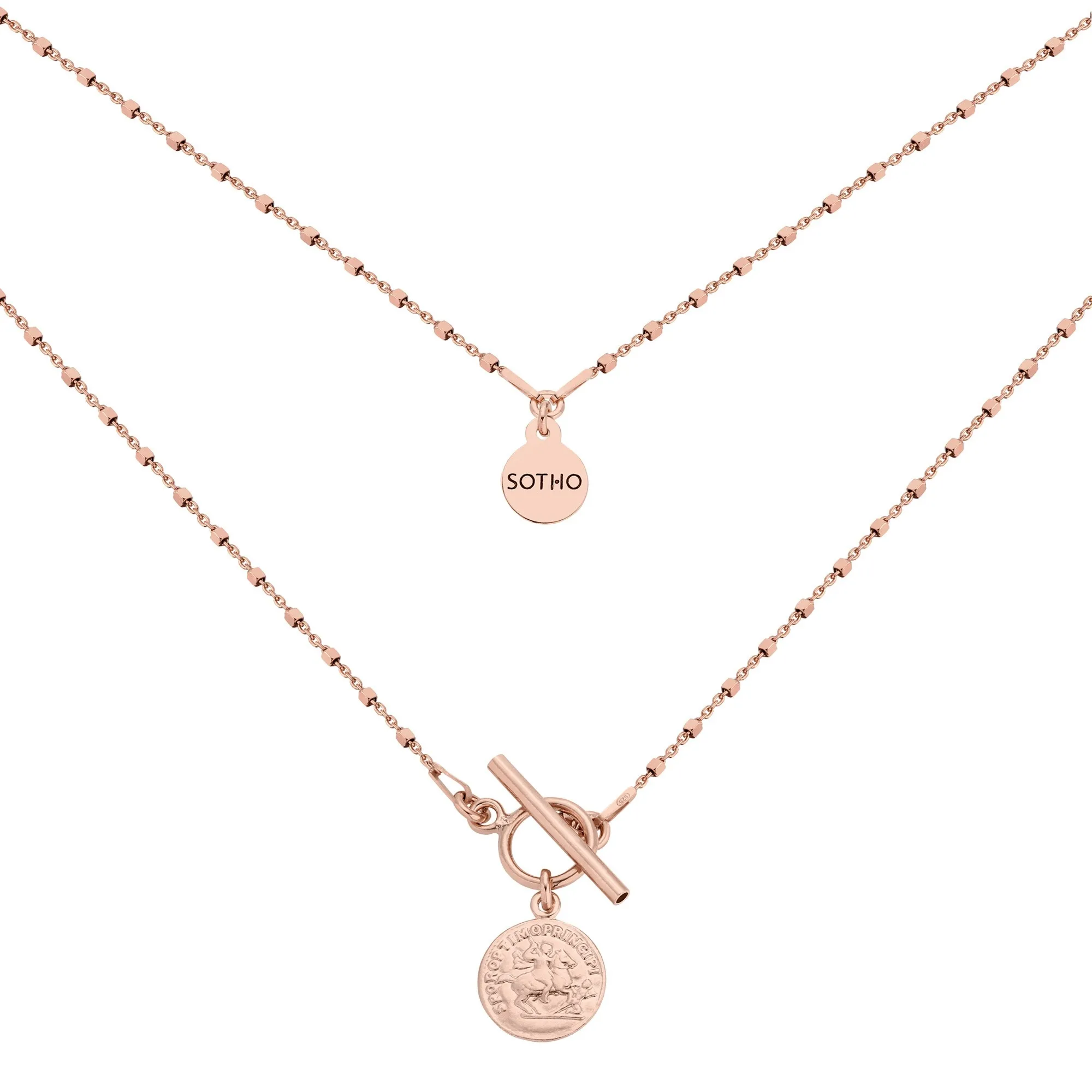 Naszyjnik z monetą z różowego złota