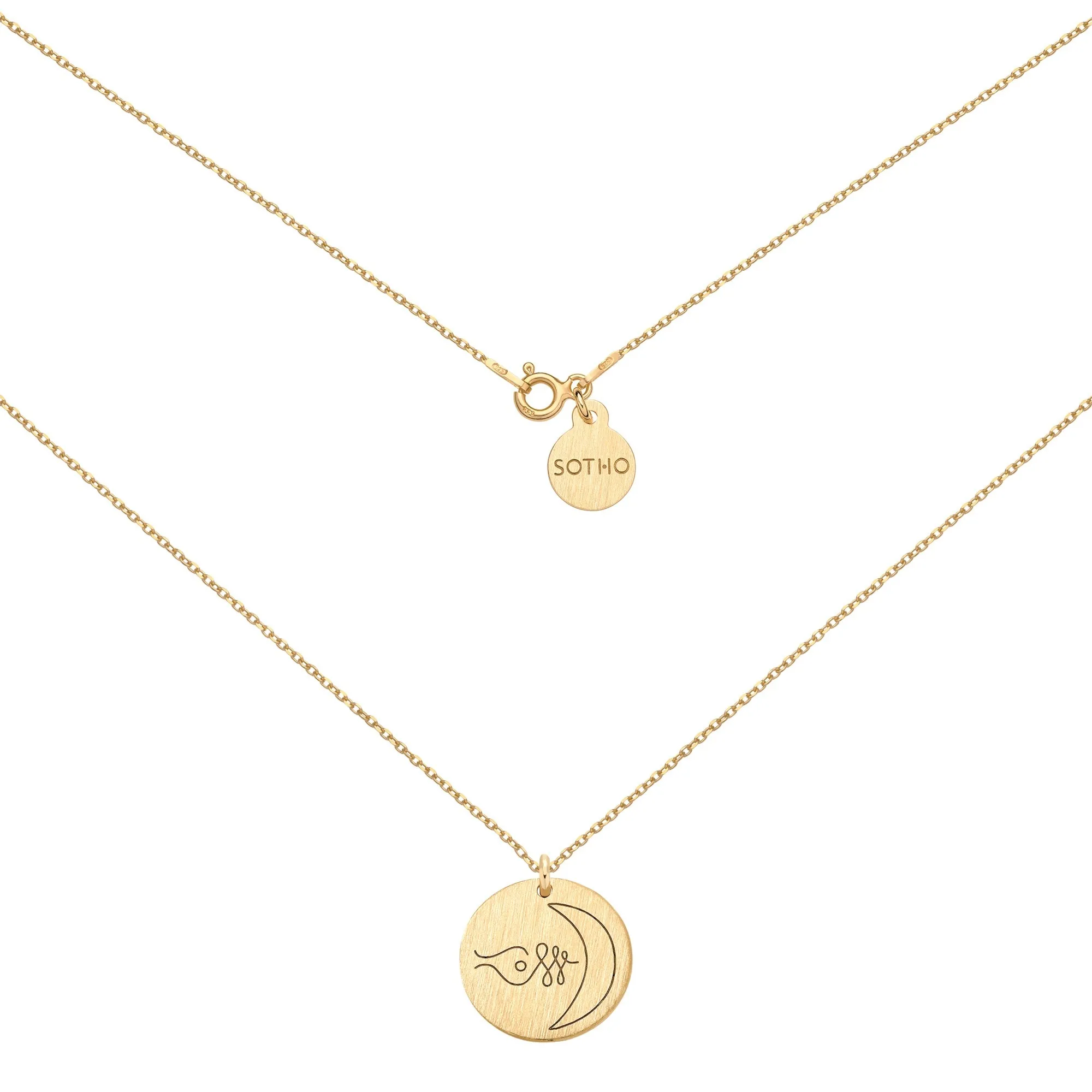 Złoty medalion z symbolem serca : Długość - 40 cm