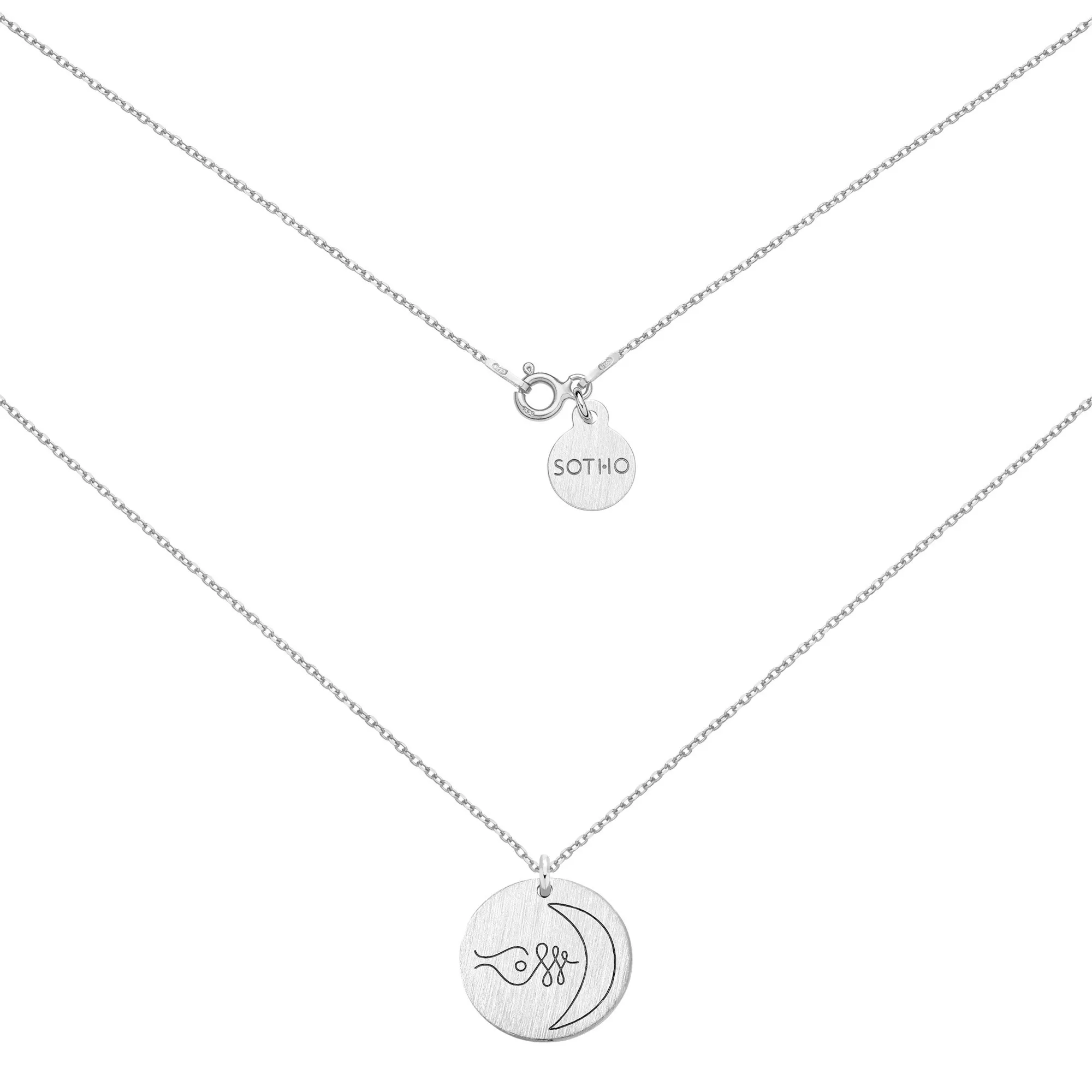 Srebrny medalion z symbolem serca : Długość - 70 cm