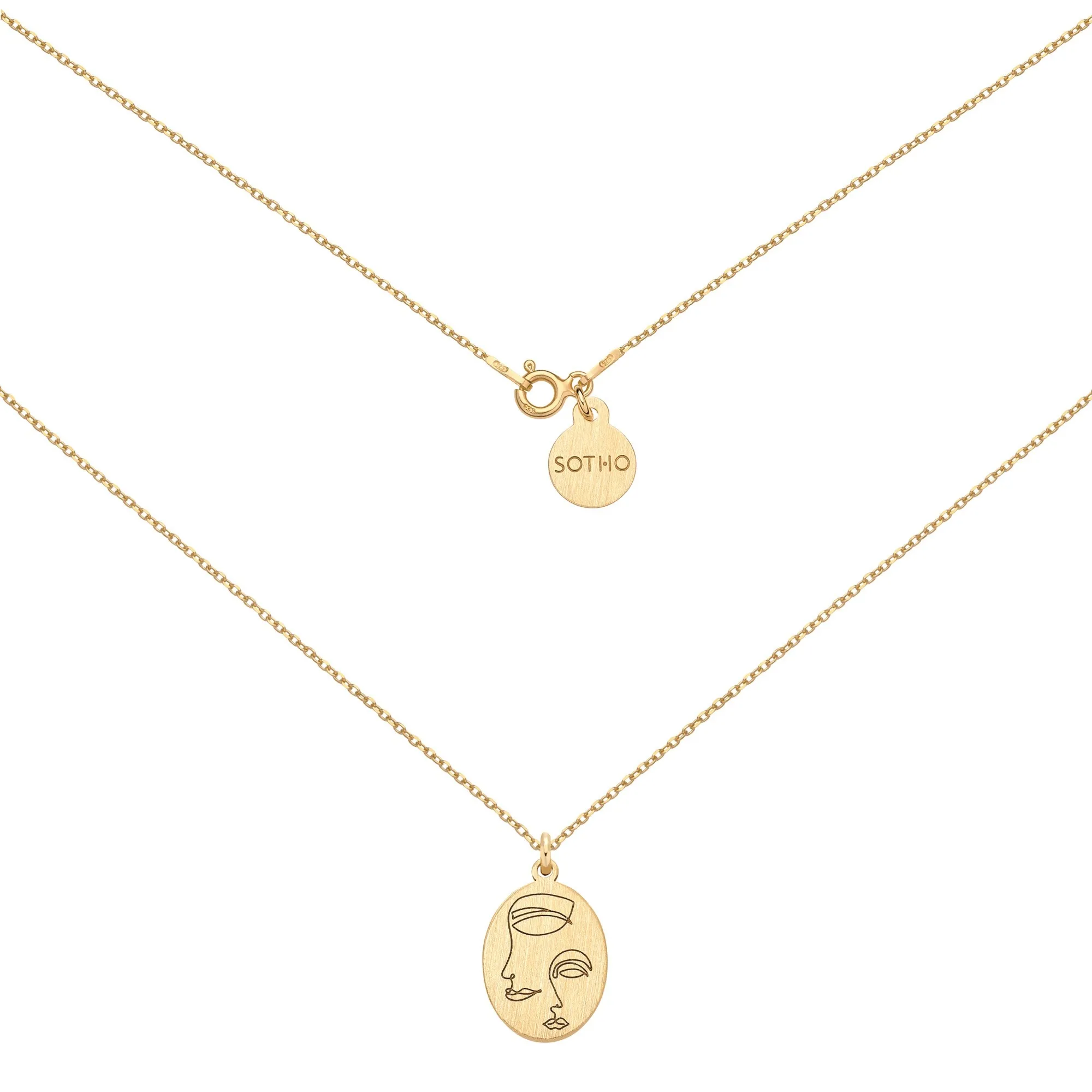 Złoty medalion Face N°7 : Długość - 60 cm