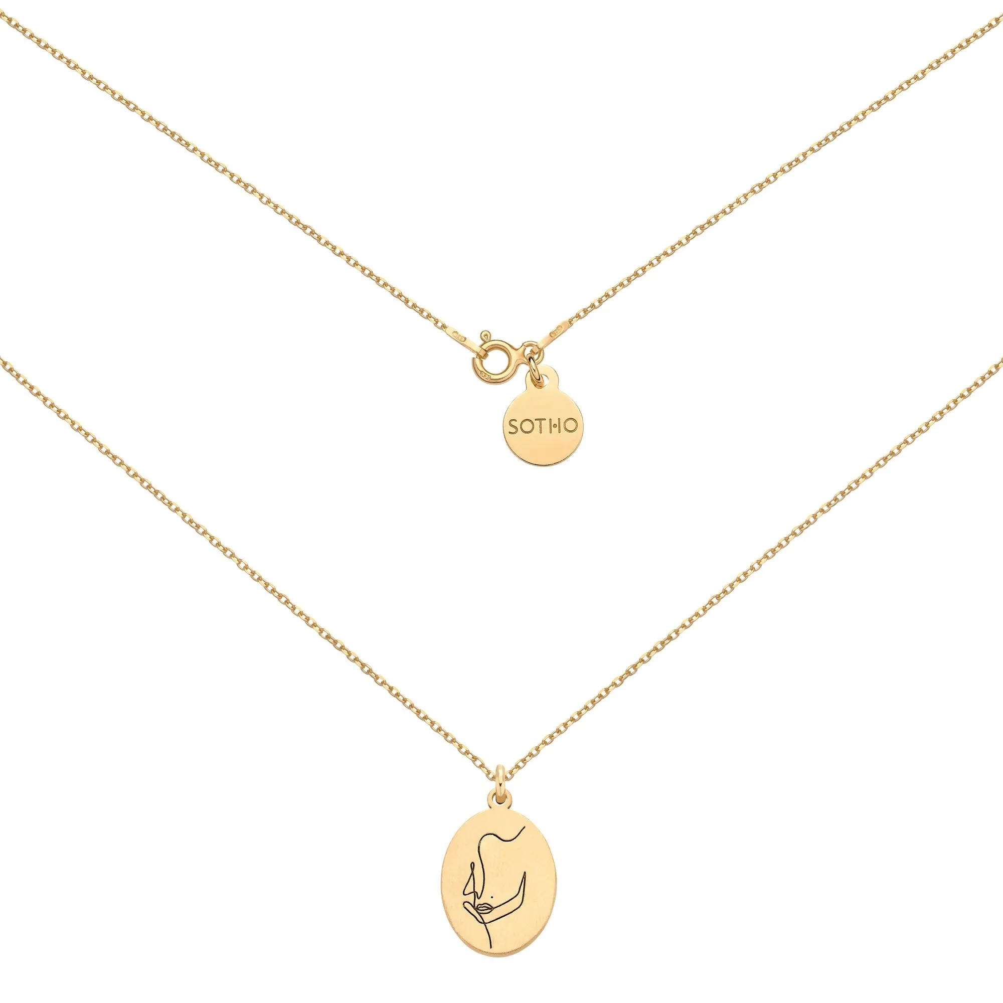 Złoty medalion Face N°8 : Długość - 40 cm