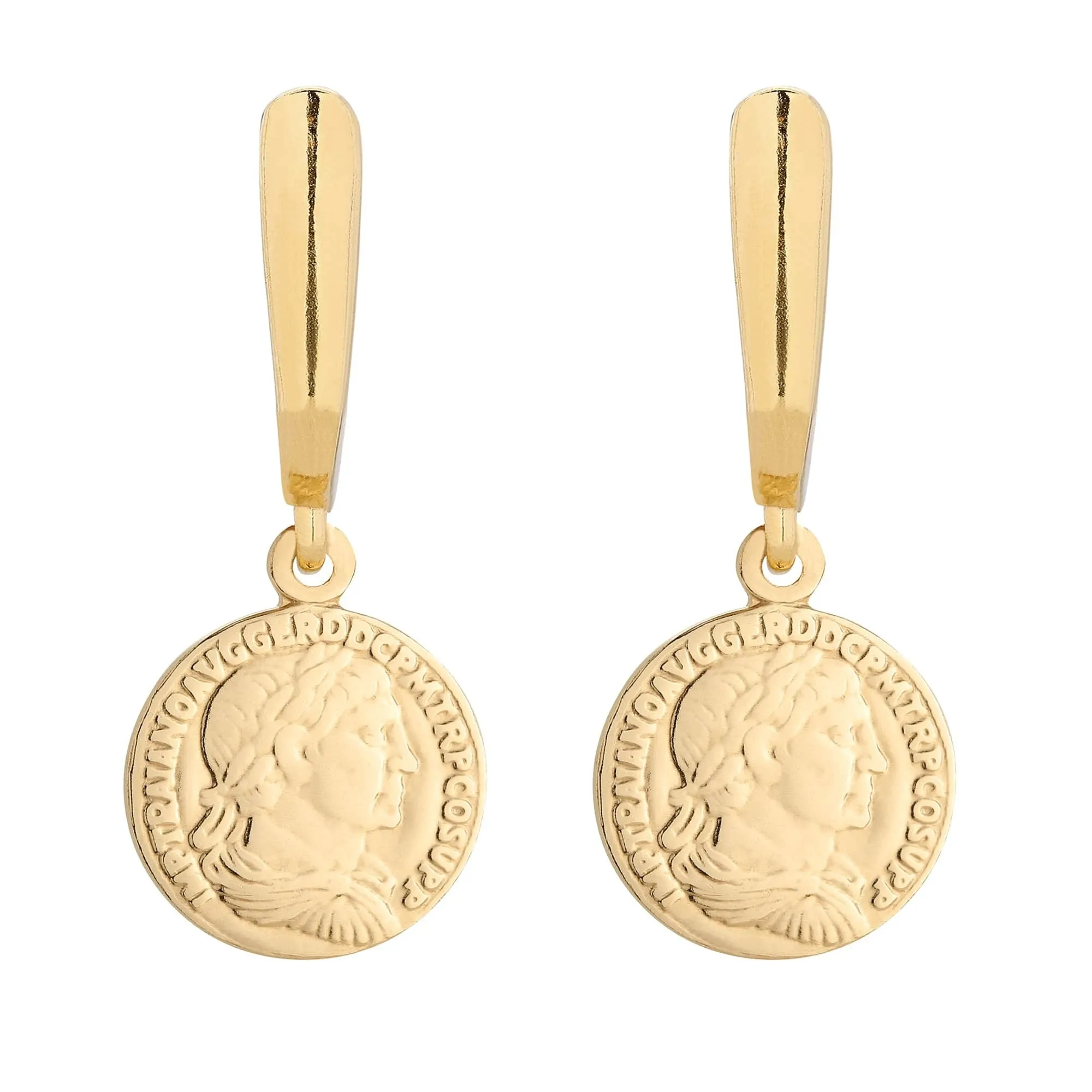 Złote kolczyki z monetami