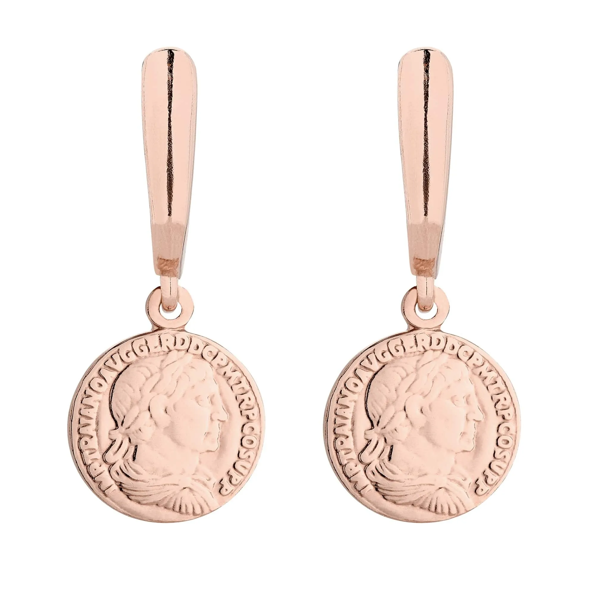 Kolczyki z monetami z różowego złota